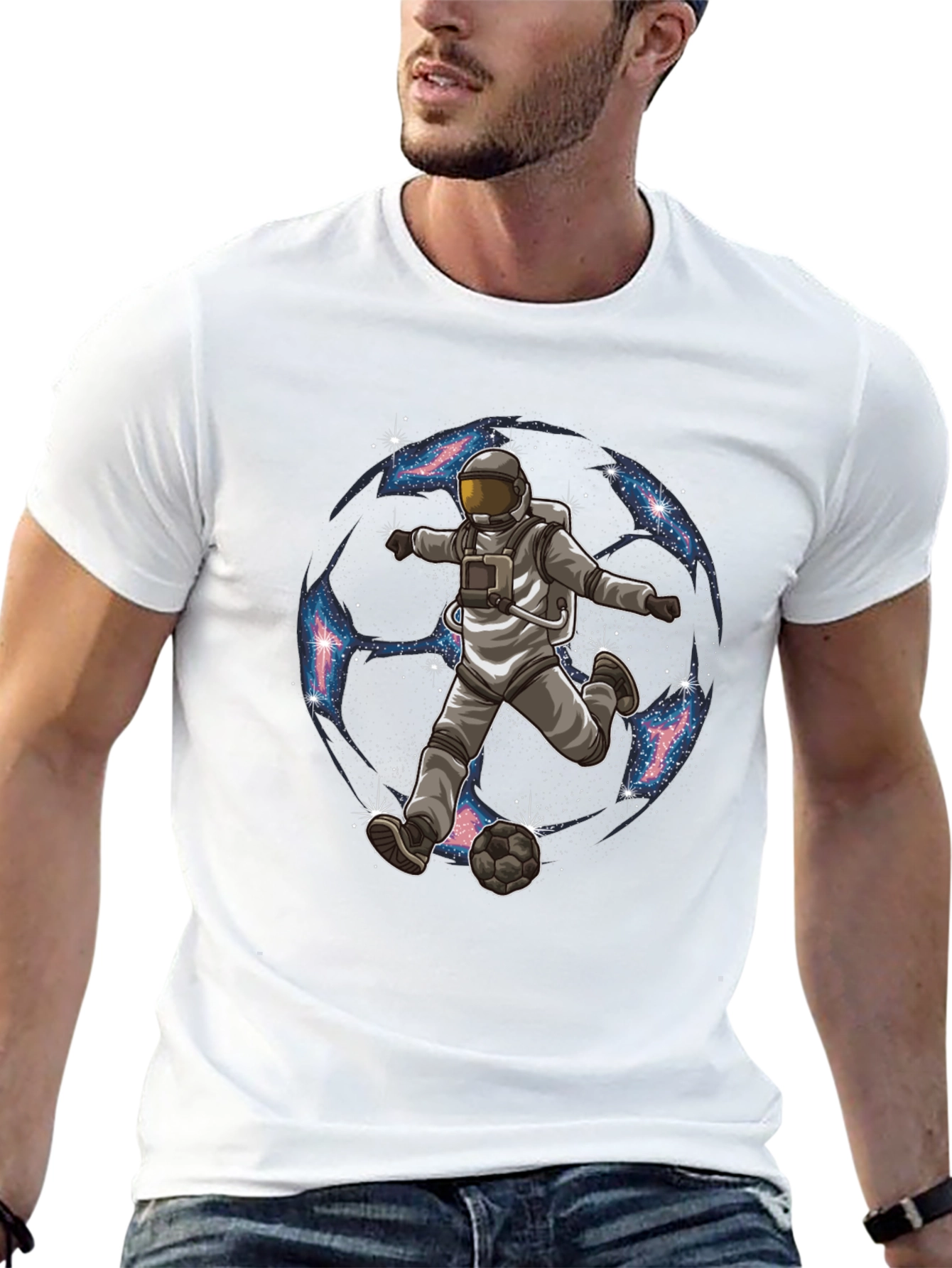 Astronaut Soccer Graphic T-Shirt