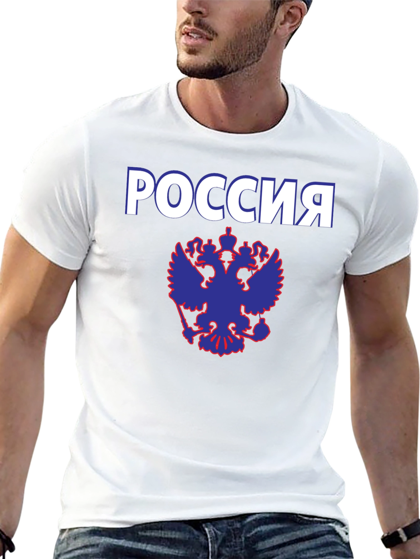 Russia T-Shirt with Eagle Emblem - Black