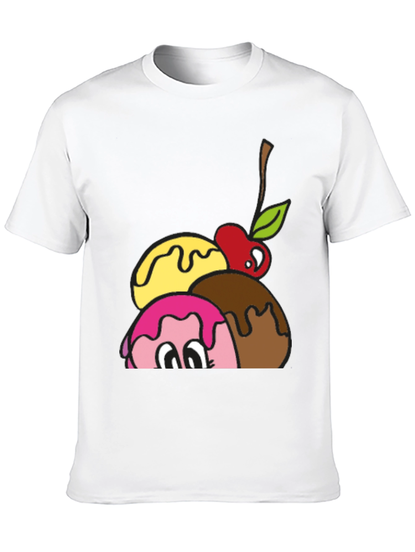 Ice Cream Scoops Graphic Tee - Fun Dessert T-Shirt
