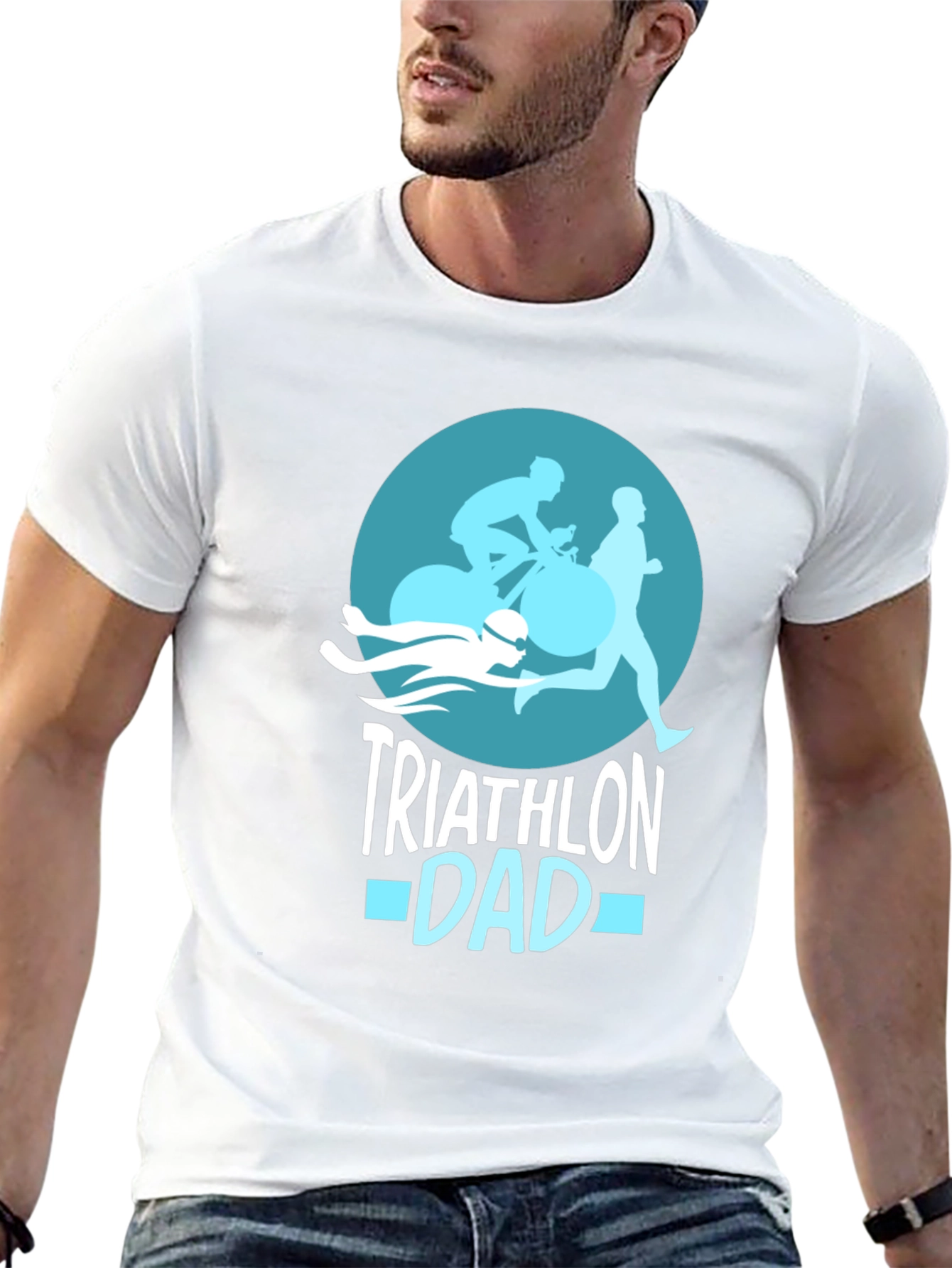 Triathlon Dad T-Shirt - Black Graphic Tee