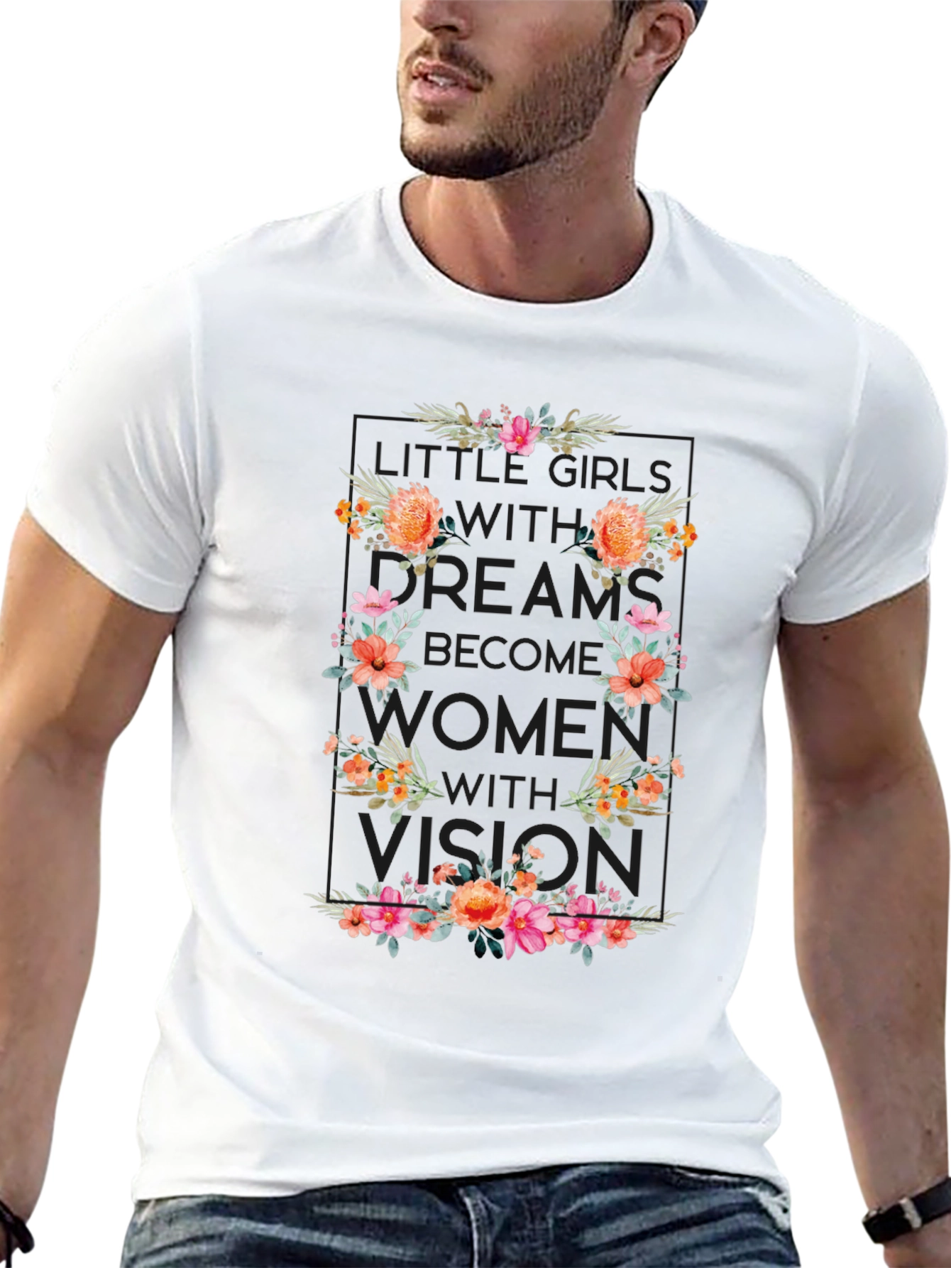 Floral Women Vision T-Shirt - Empowering Design