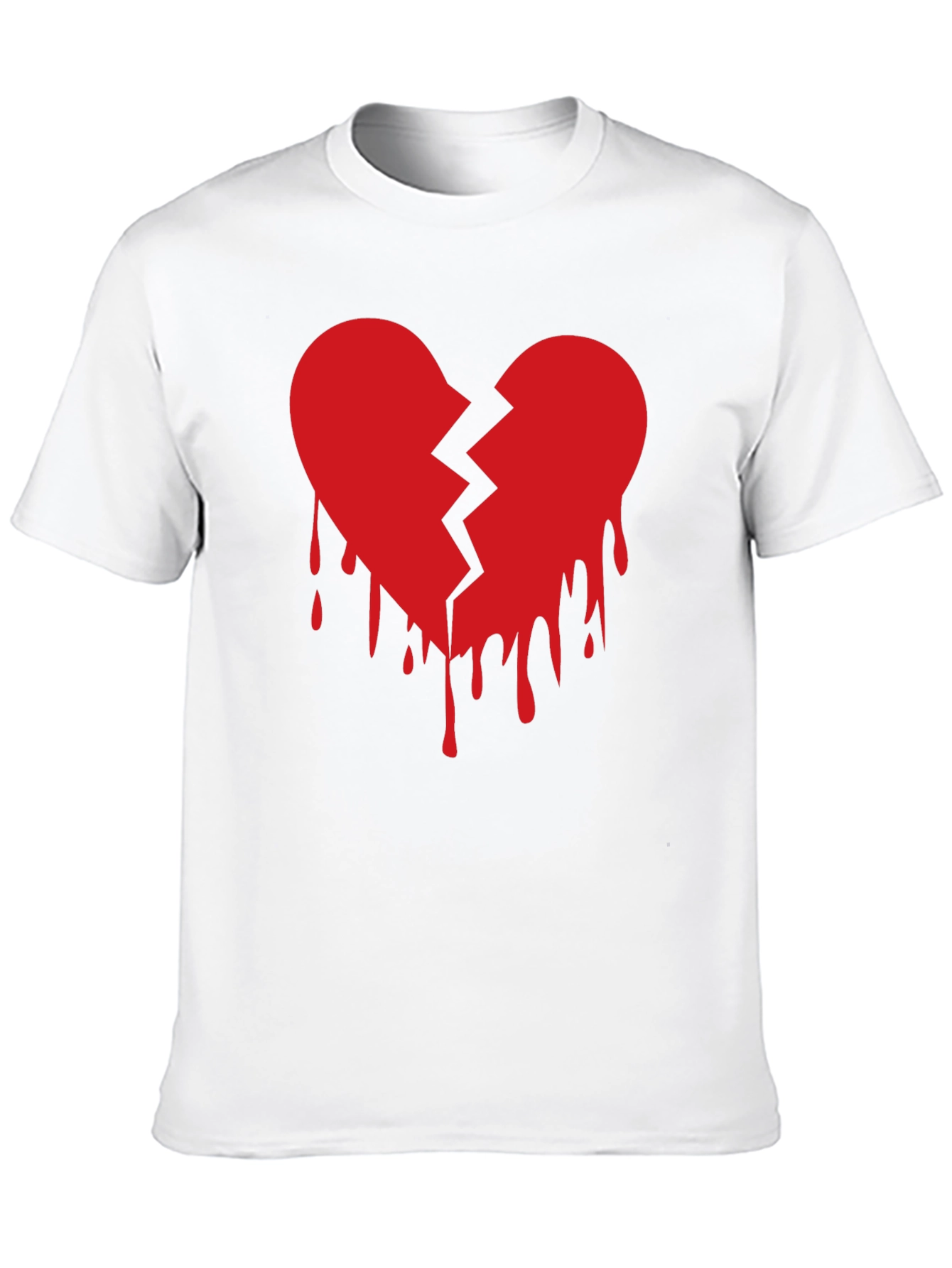 Broken Heart Graphic Tee - Black Cotton T-Shirt