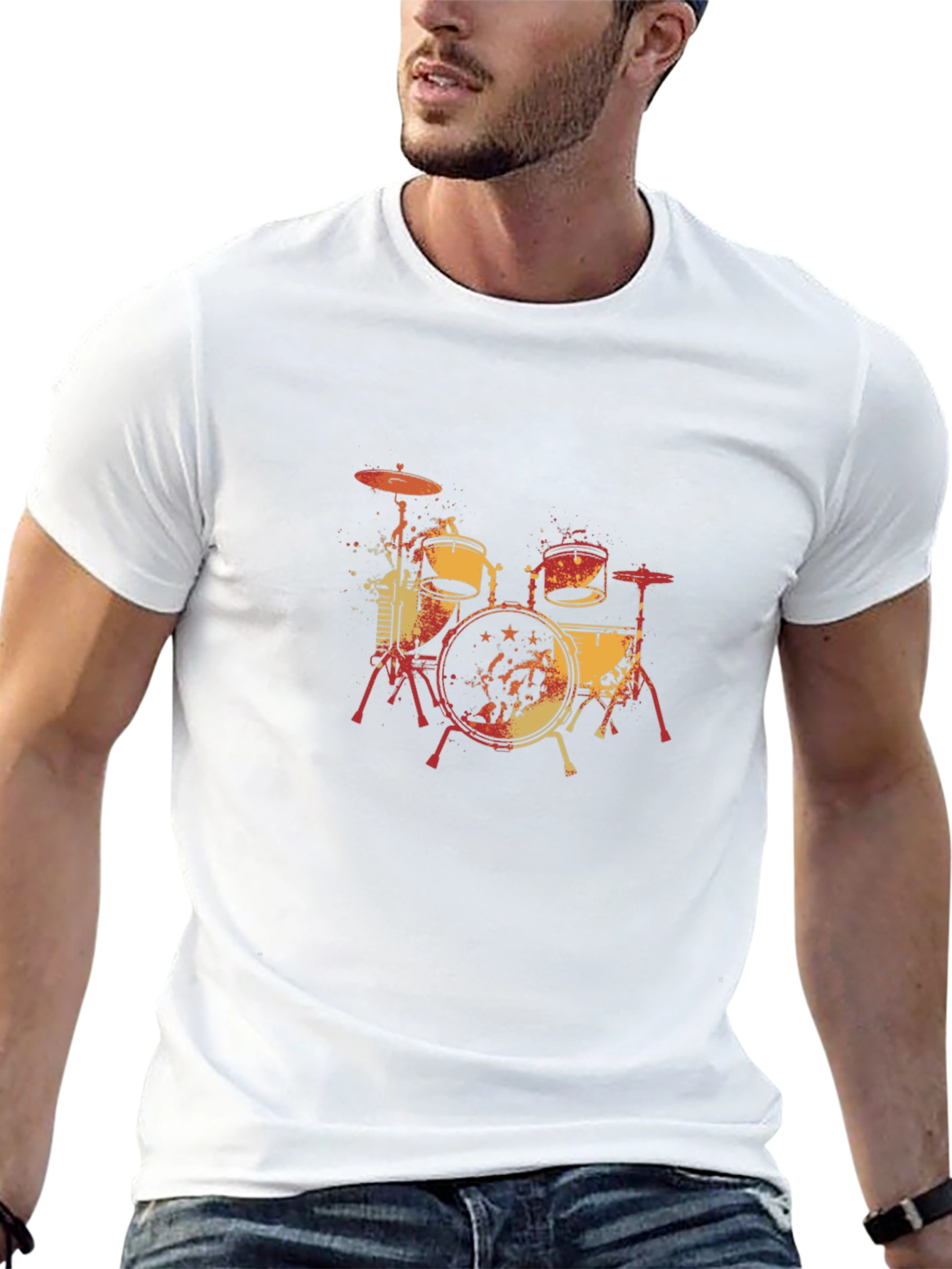 Drum Set Graphic Tee - Cool Musician T-Shirt