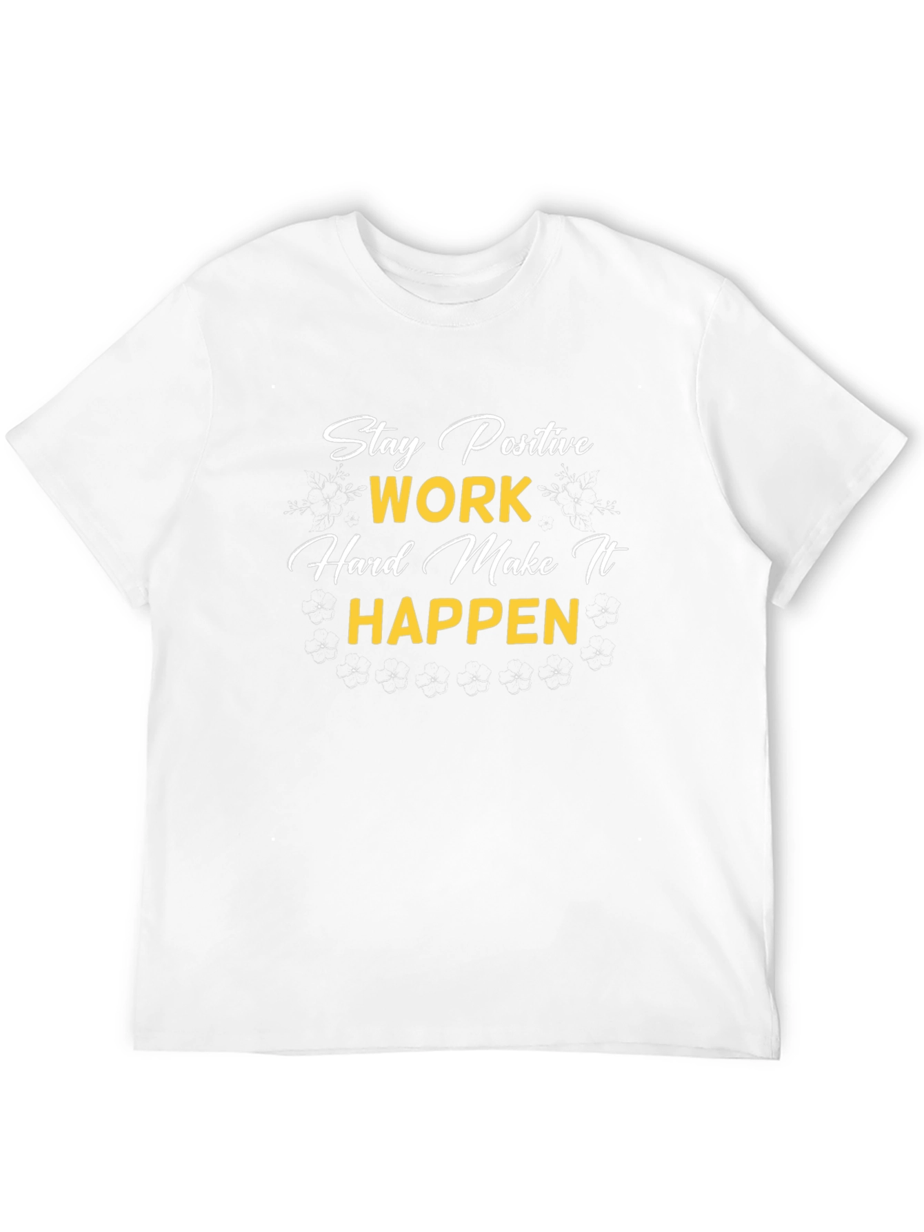 Motivational Stay Positive Graphic T-Shirt - Black