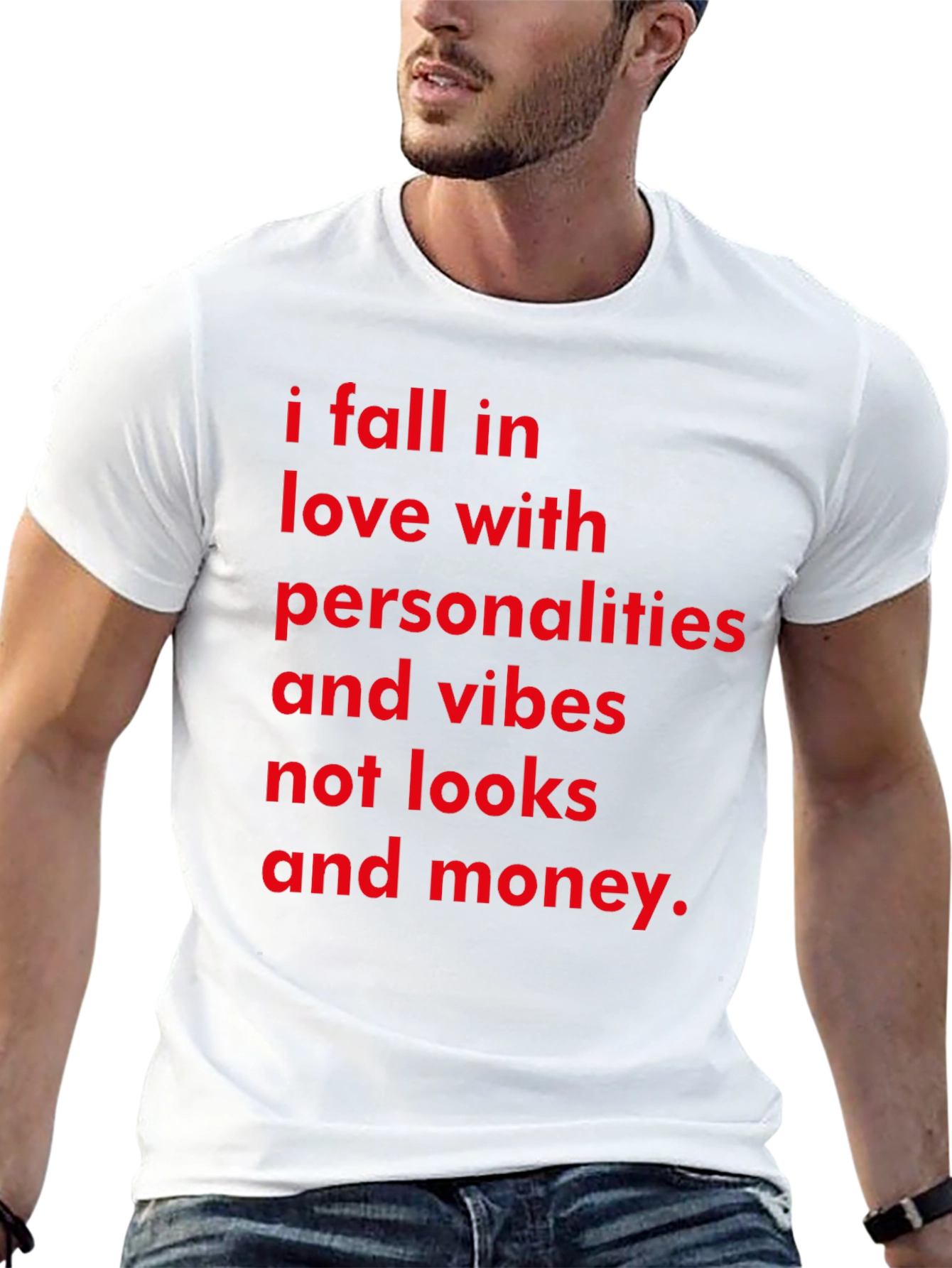 Personality & Vibes Tee: Red Text on Black