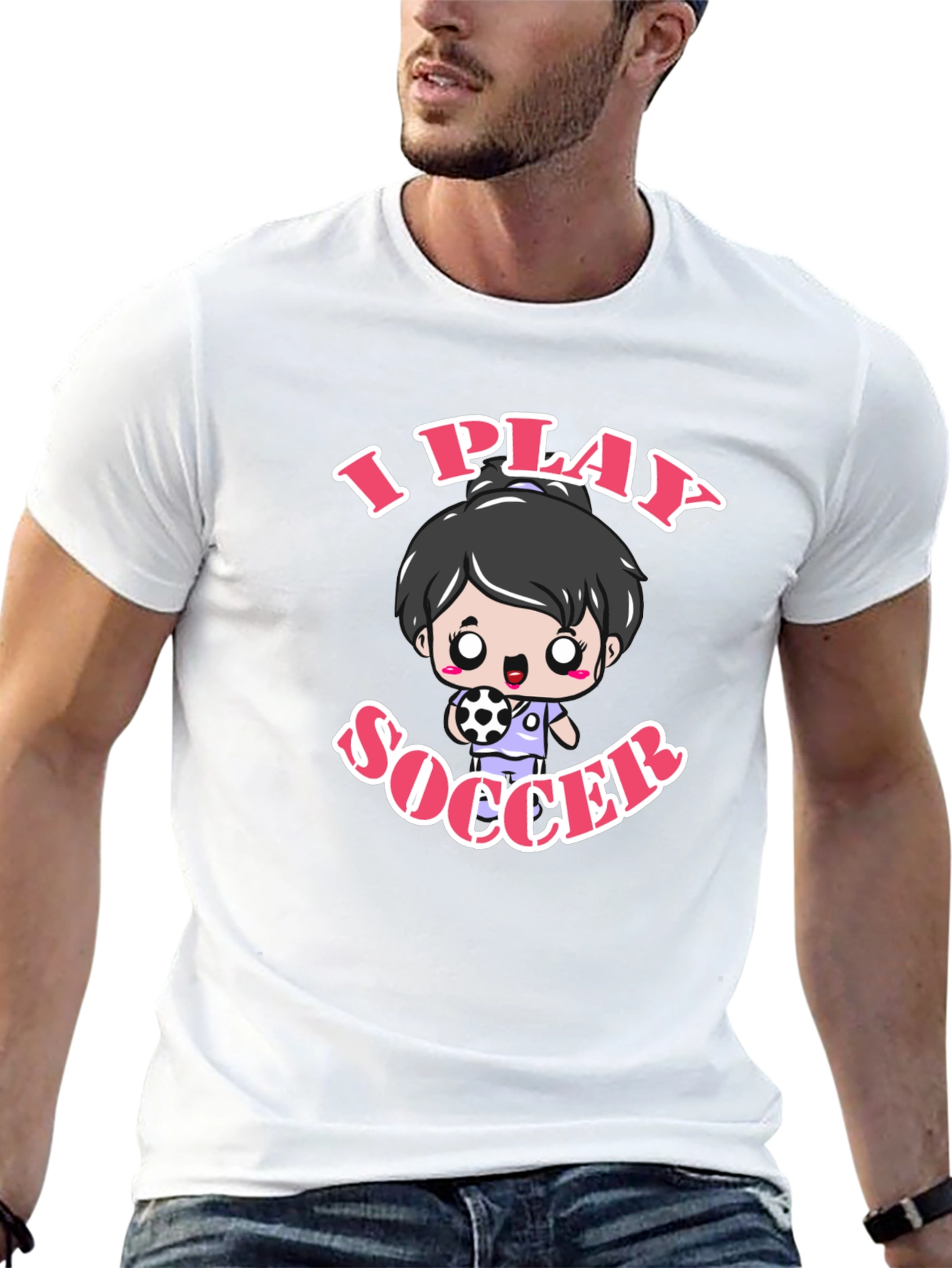 I Play Soccer Black Graphic T-Shirt