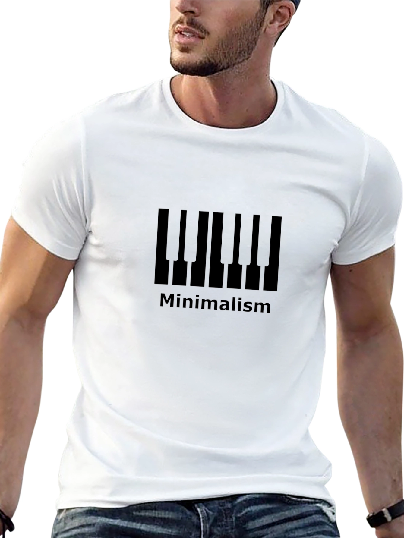 Minimalist Piano Keys Black T-Shirt