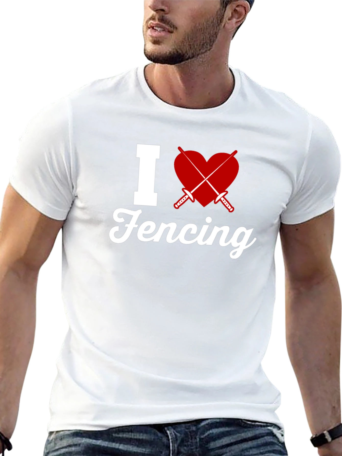I Love Fencing Graphic T-Shirt