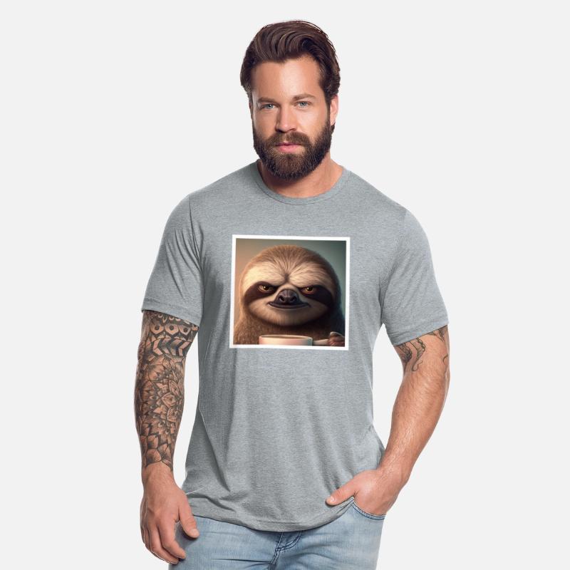 3d Sloth grumpy Coffee I hate people good morning
