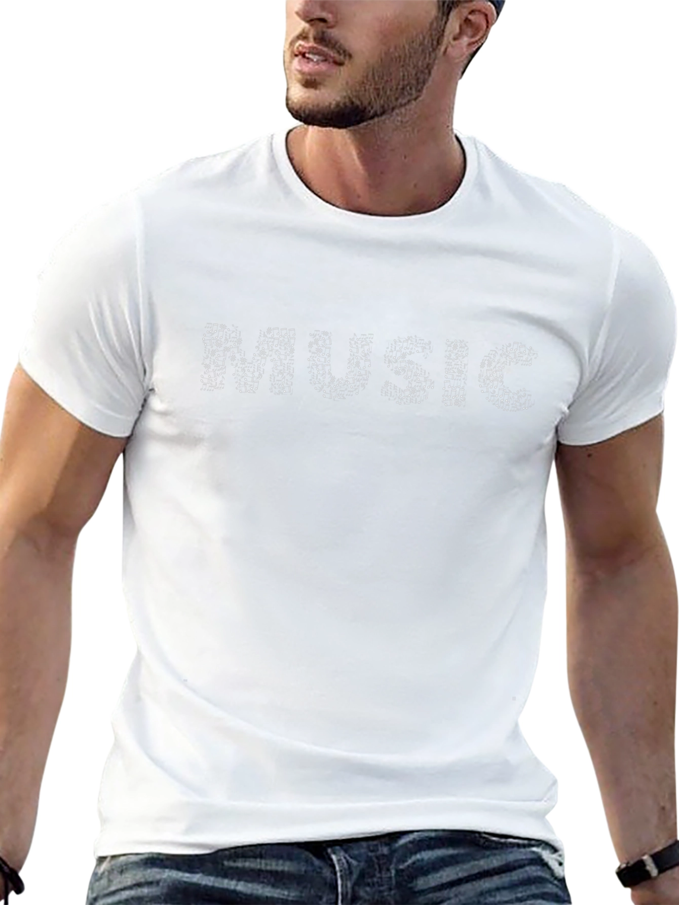 Music Notes Graphic Black T-Shirt