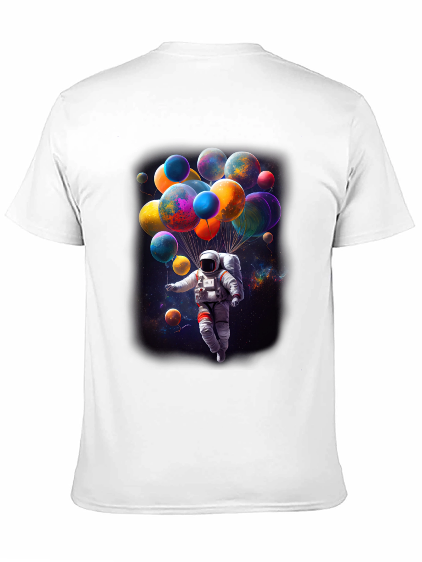 Astronaut in Space Balloons Graphic T-Shirt