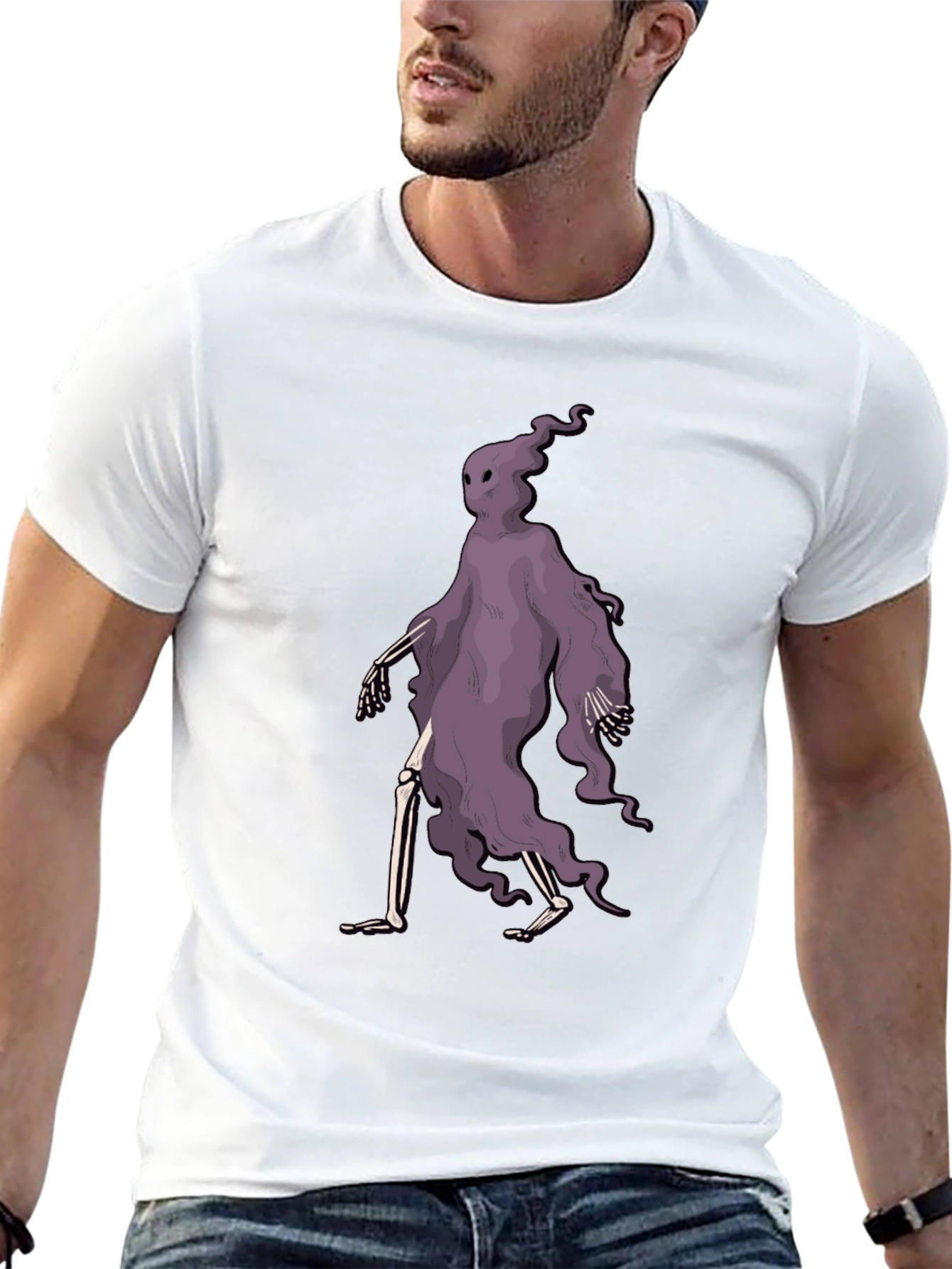 Ghostly Skeleton Graphic T-Shirt