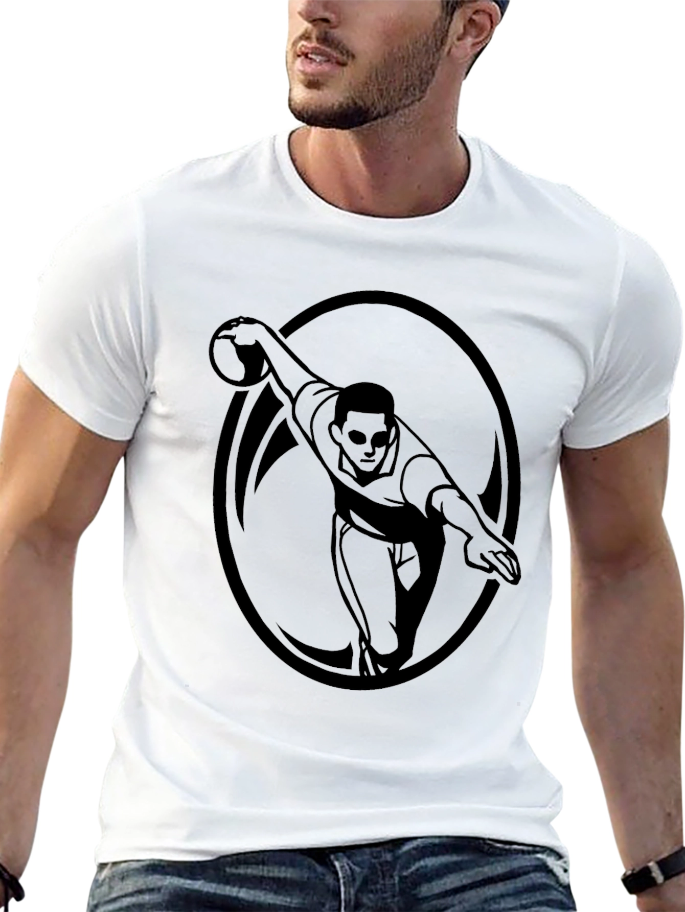 Bowling Strike Graphic Tee - Mens Black T-Shirt
