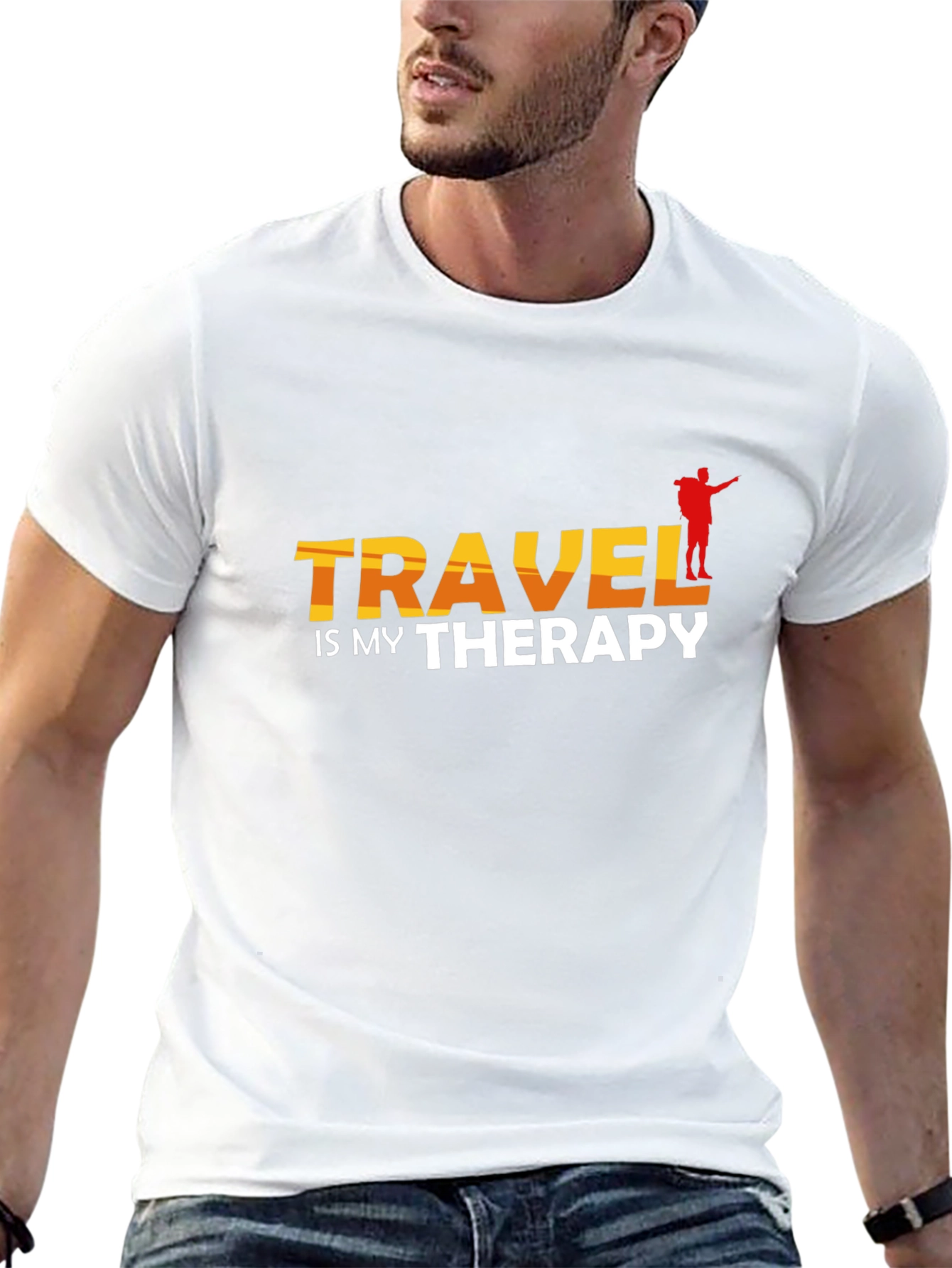 Travel Is My Therapy Black T-Shirt