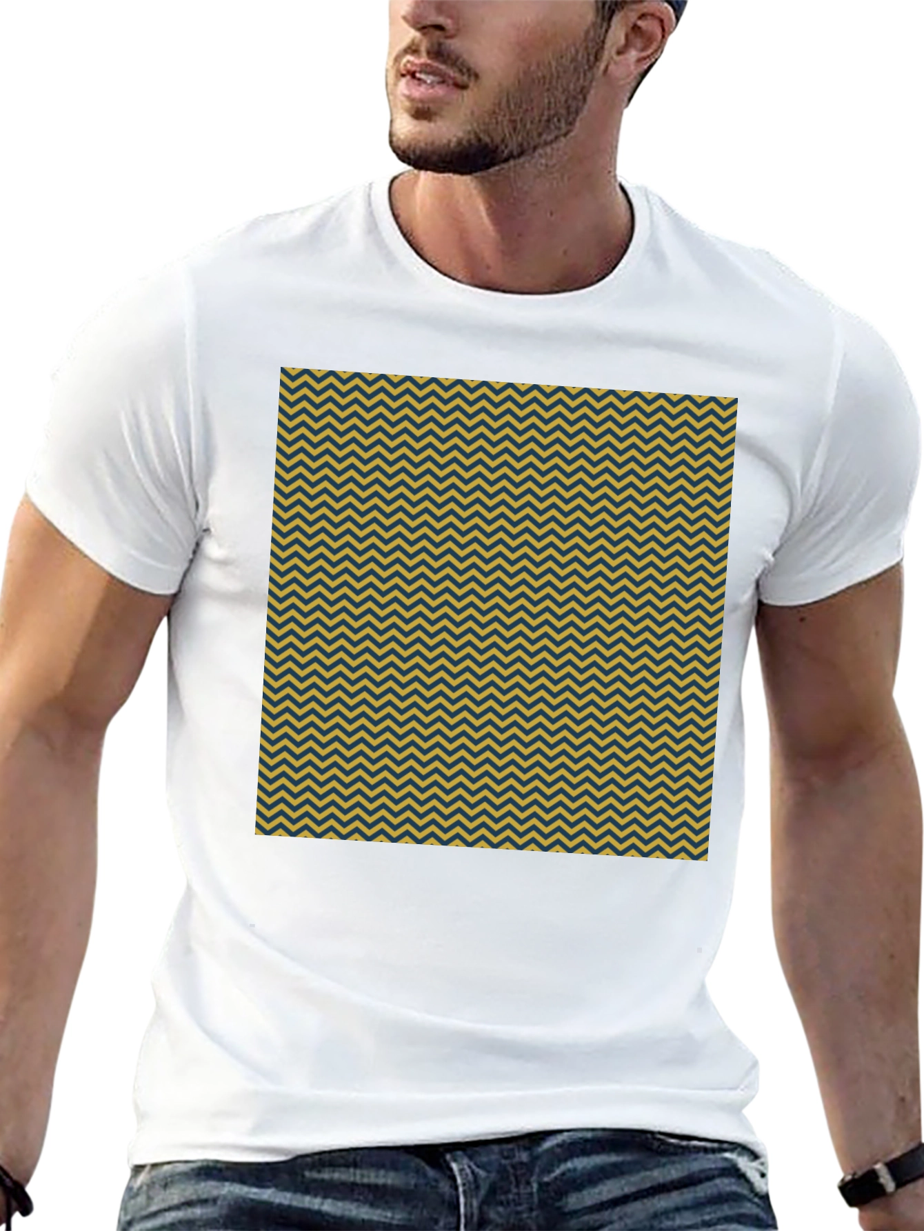 Chevron Pattern Black T-Shirt