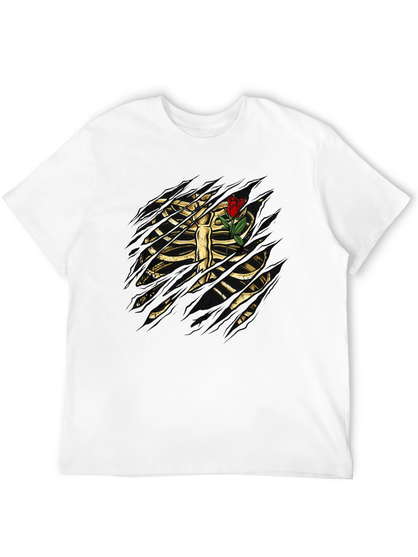 Skeleton Rib Cage Rose T-Shirt