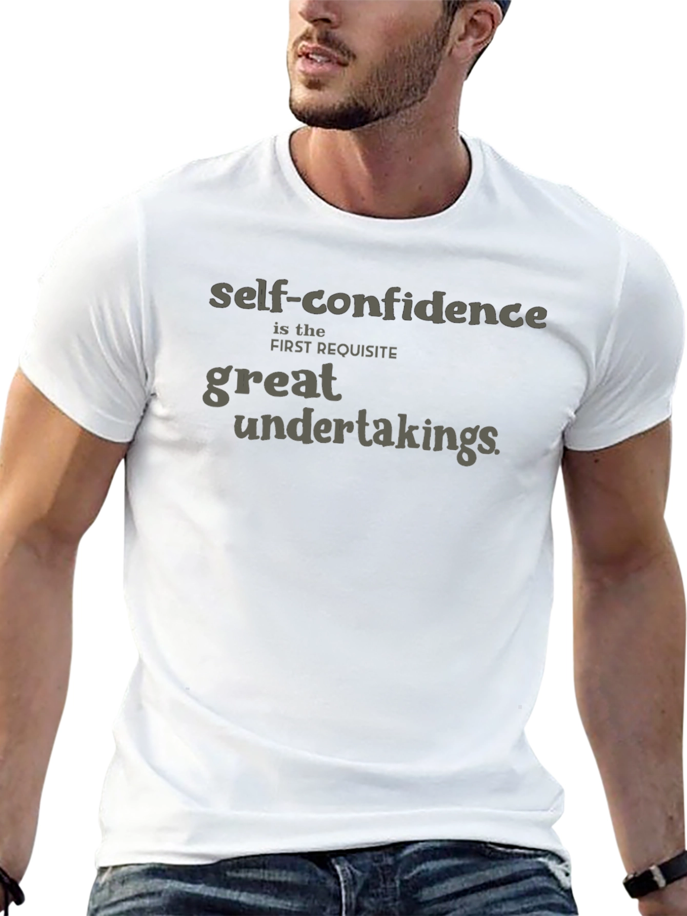 Self-Confidence Graphic Tee - Black Crew Neck T-Shirt