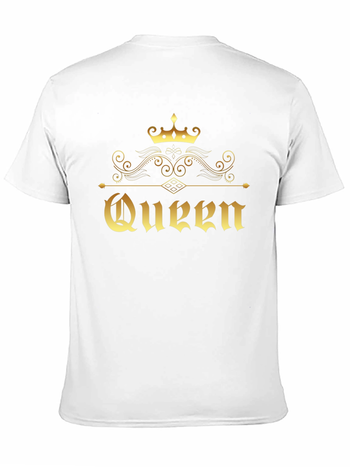 Golden Queen Crown Graphic Black T-Shirt
