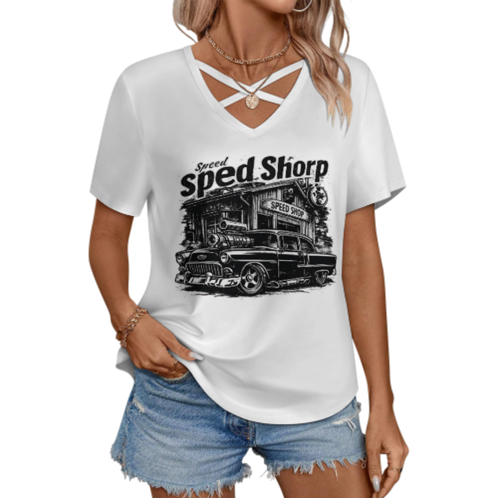 Vintage Speed Shop Hot Rod Tee | Classic Muscle Car Graphic Shirt | Retro Garage Automotive T-Shirt(z850)