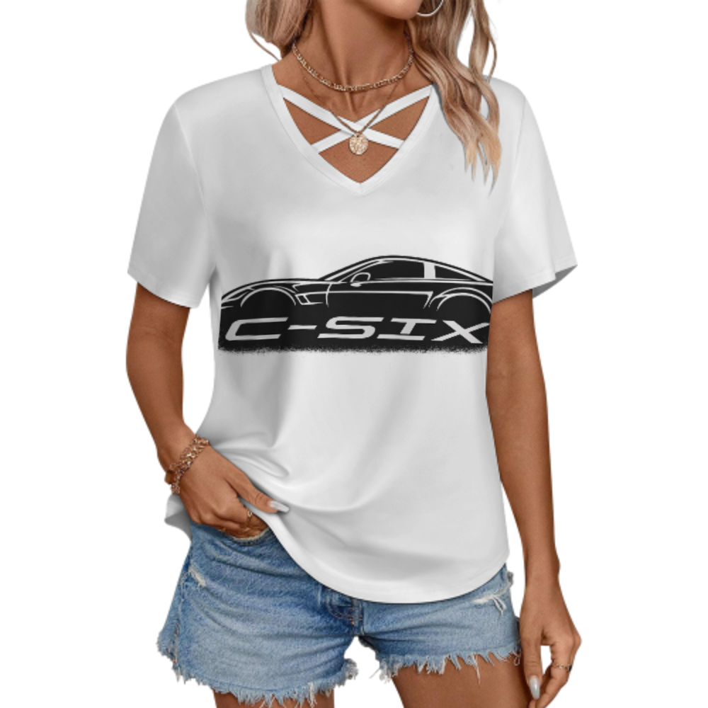 C-SIX Sports Car Graphic Tee | Sleek Racing Car Outline Shirt | Modern Automotive Streetwear T-Shirt(z849)