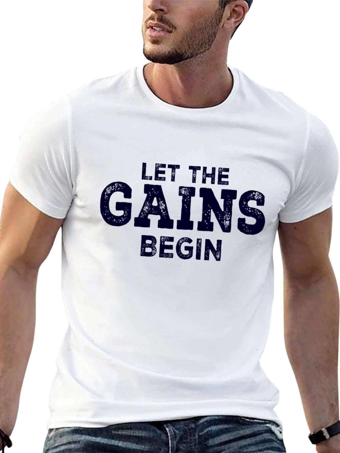 Let the Gains Begin Black Tee