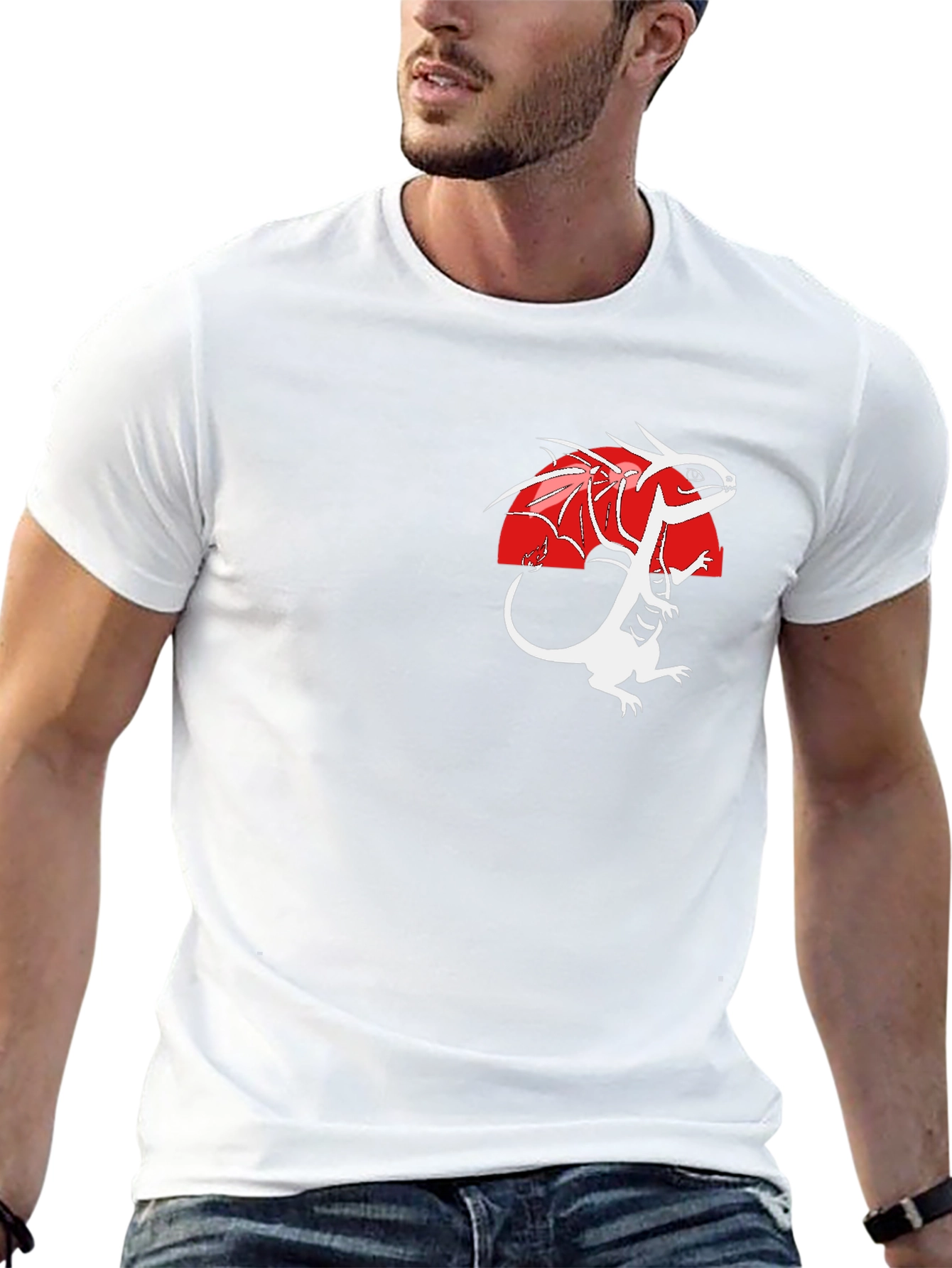 Dragon Graphic Print Black T-Shirt