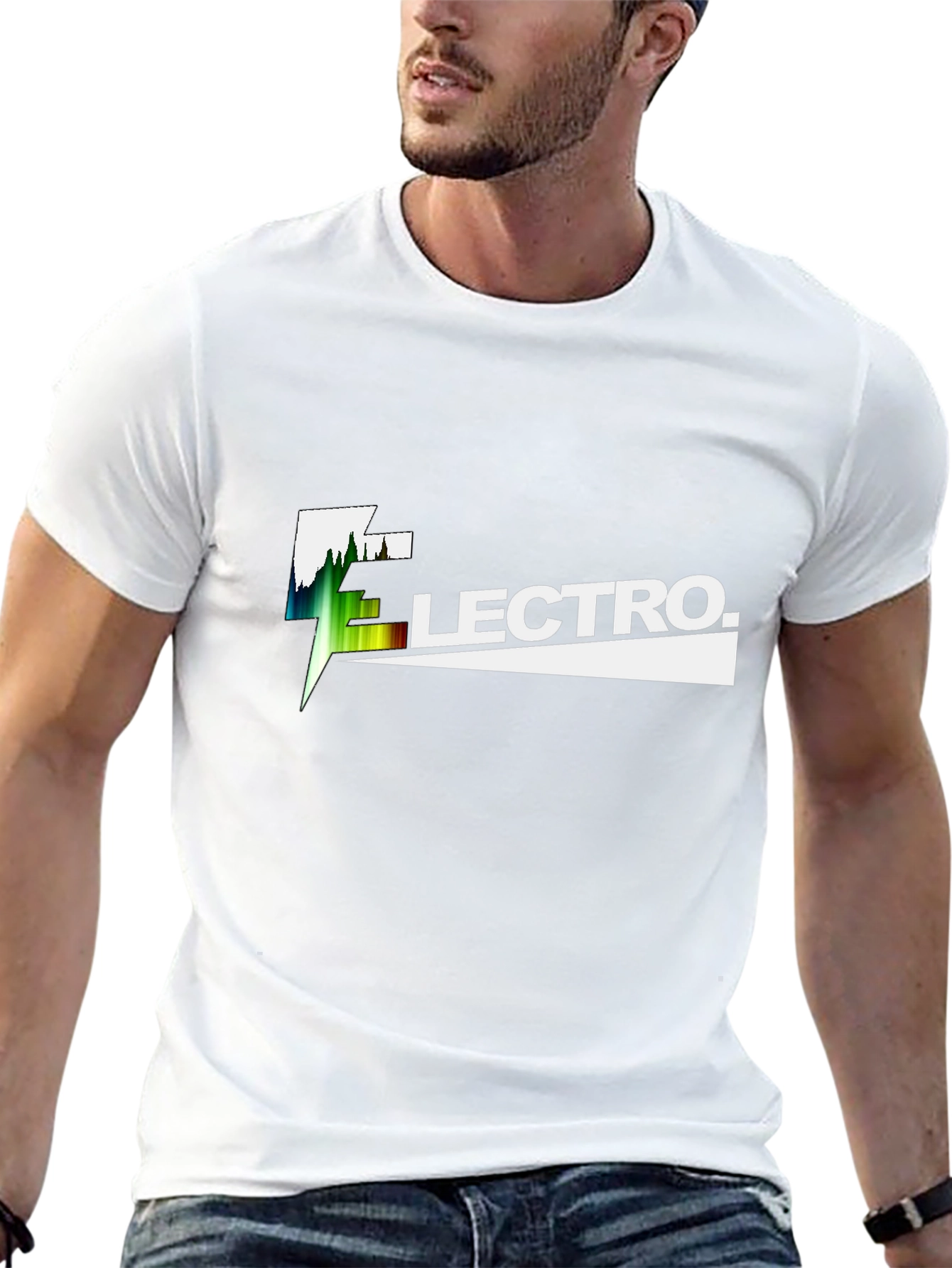 Electro Graphic Tee - Black Cotton T-Shirt