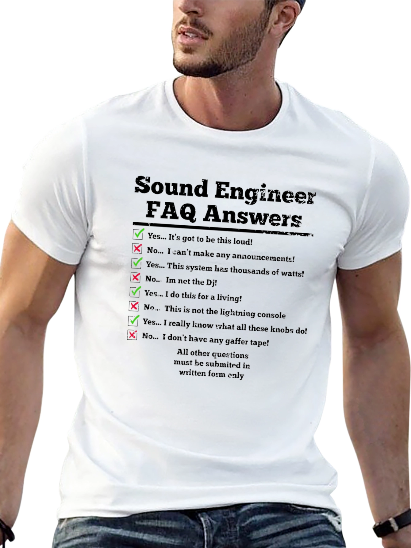 Sound Engineer FAQ T-Shirt - Funny Audio Tech Gift