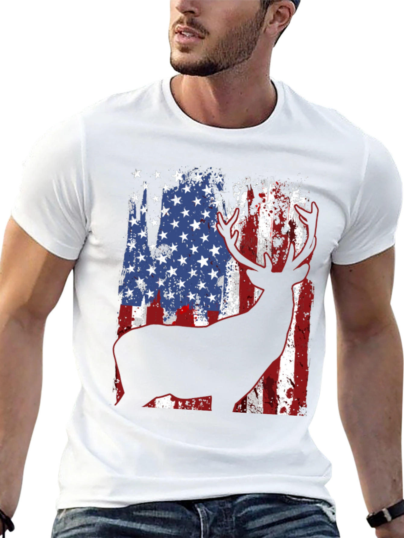 American Flag Deer Graphic Tee