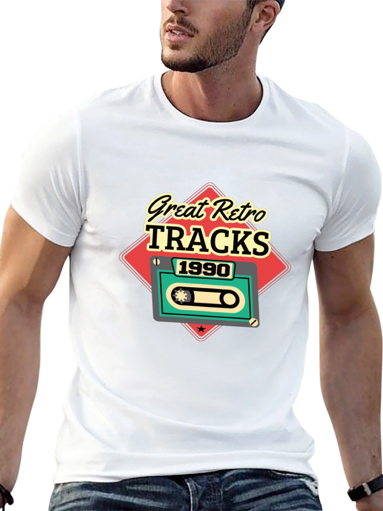 Great Retro Tracks 1990 Cassette Tape Mens T-Shirt