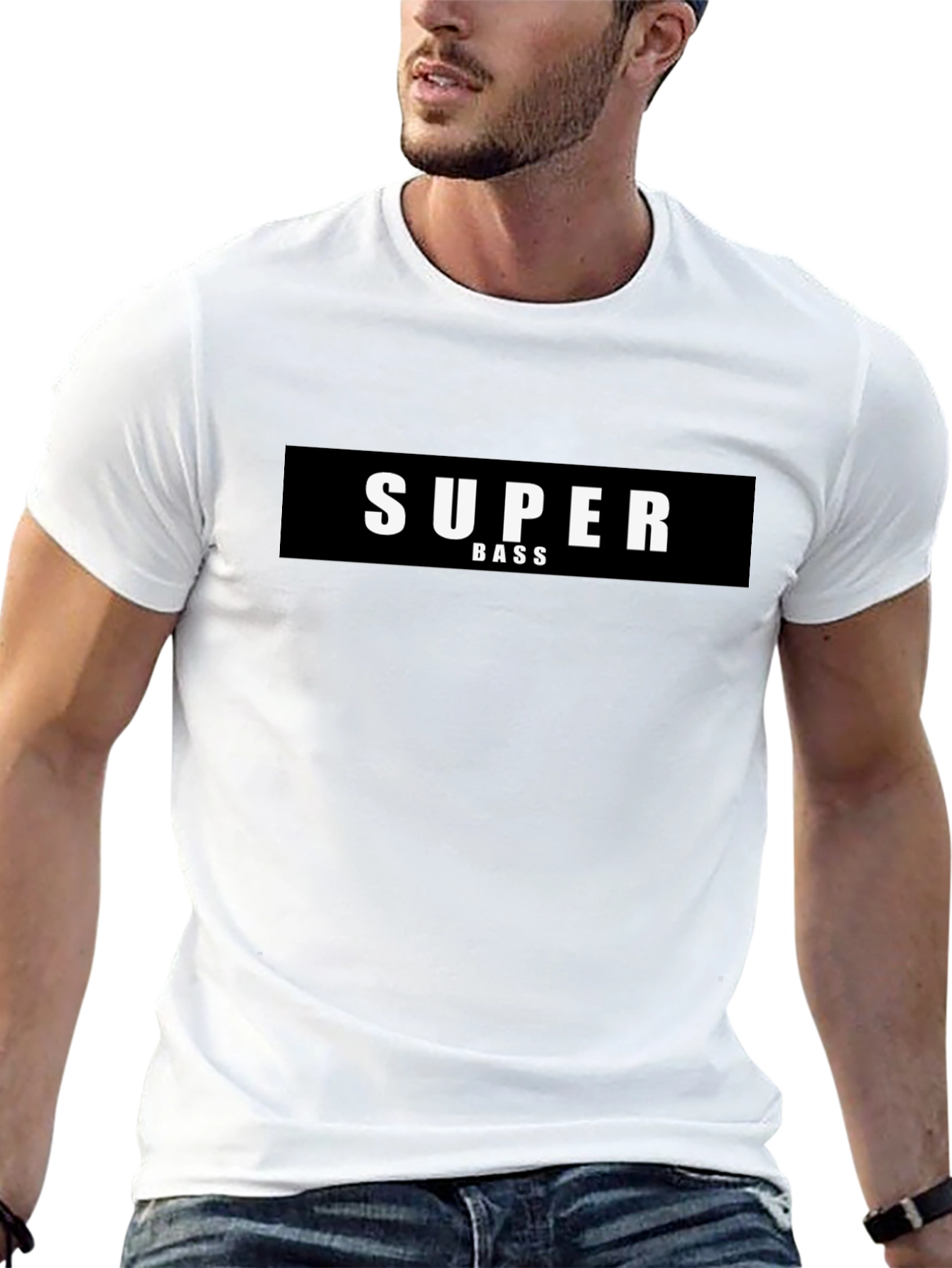 Super Bass Graphic Black T-Shirt