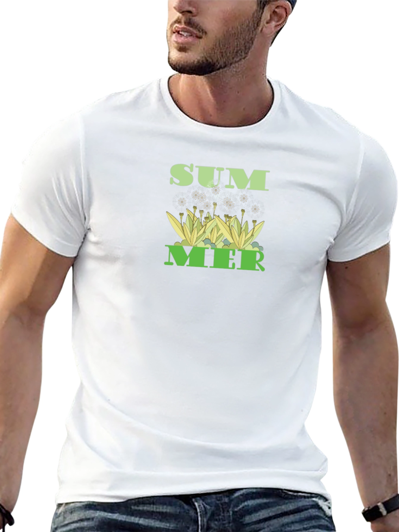 Summer Graphic Tee - Black Cotton T-Shirt