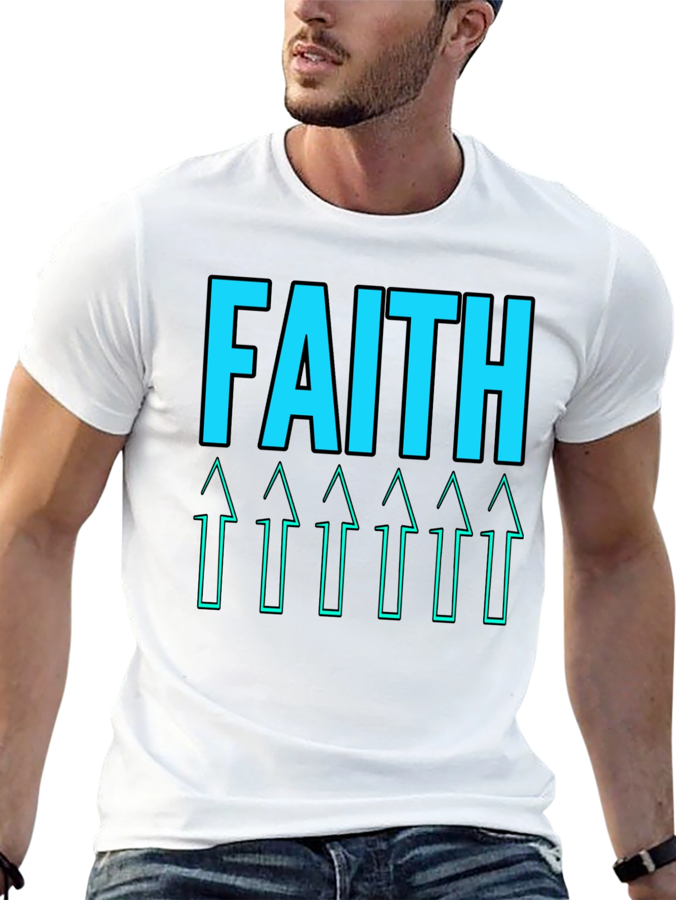 Faith Arrows Graphic Tee - Black Casual Shirt