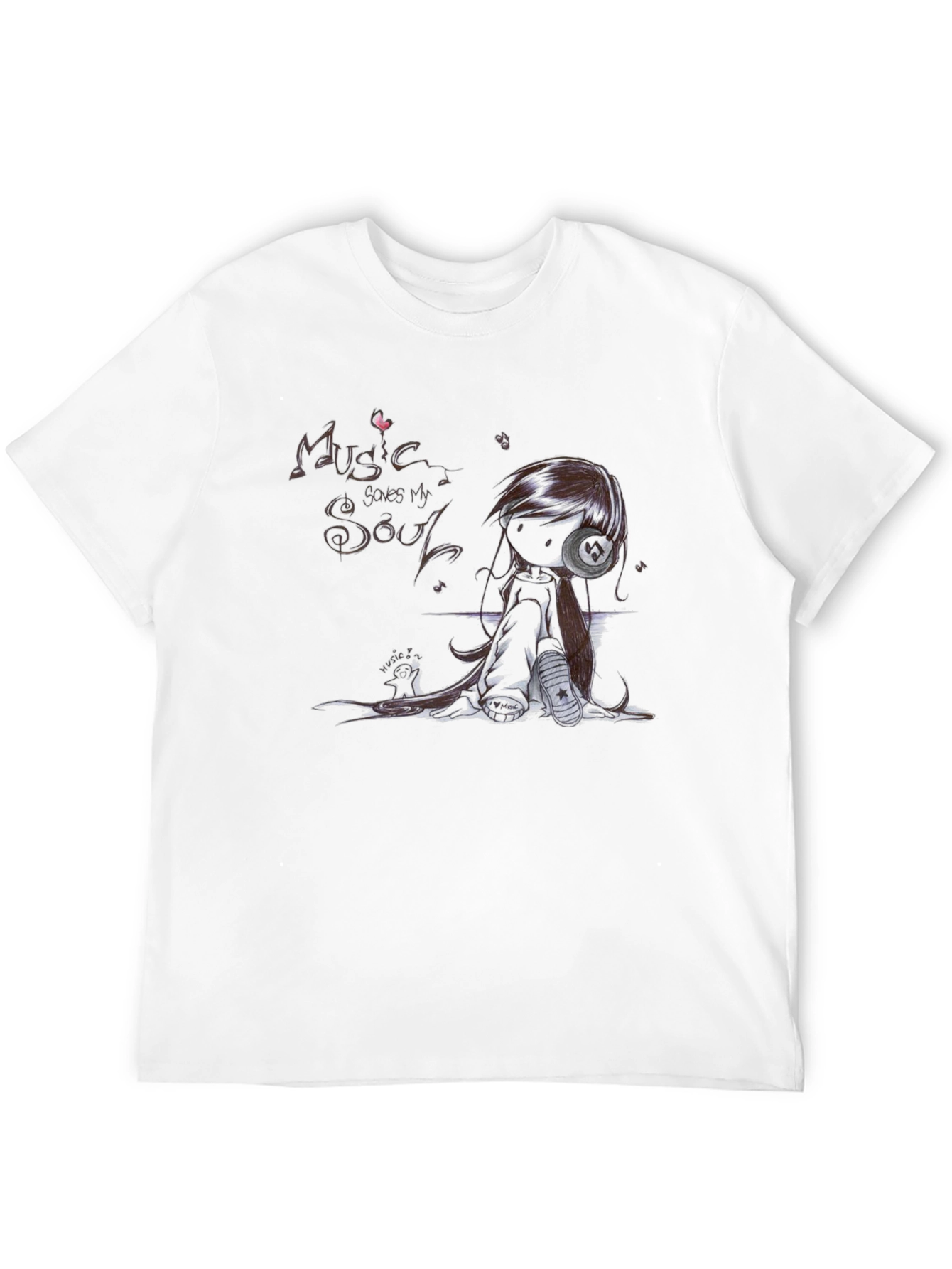 Music Saves My Soul Graphic Print T-Shirt