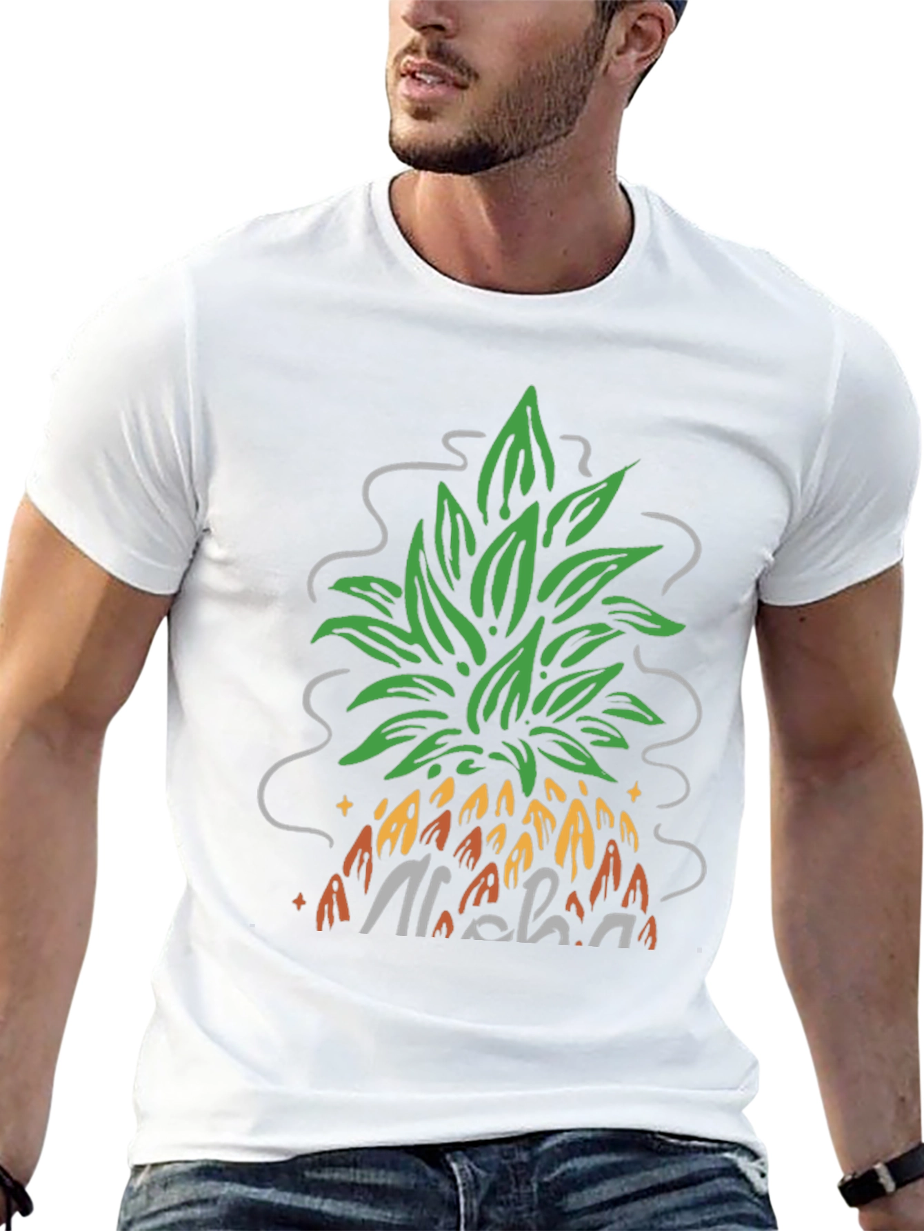 Aloha Pineapple Graphic Tee - Black