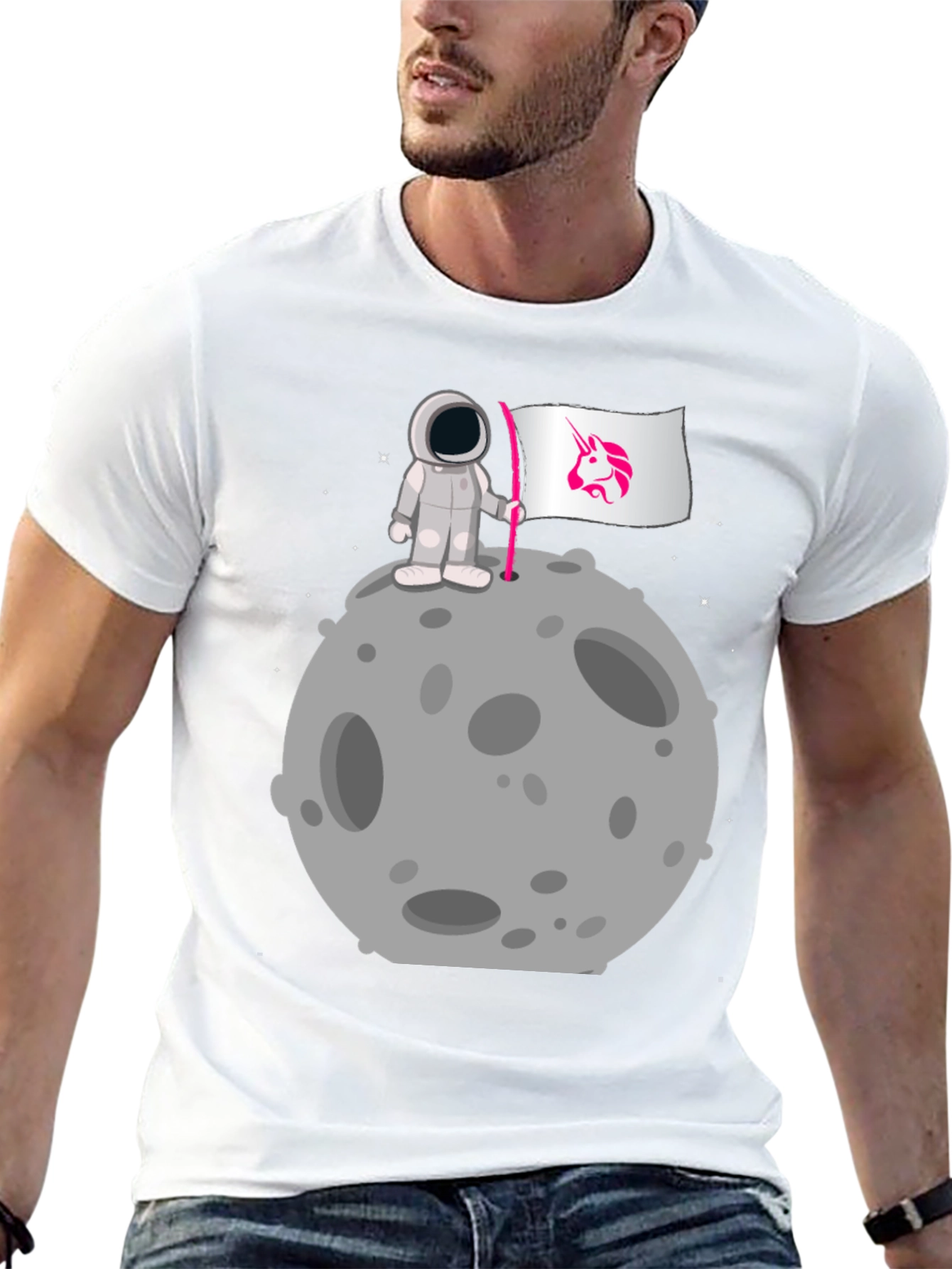 Astronaut Unicorn Flag Graphic Tee