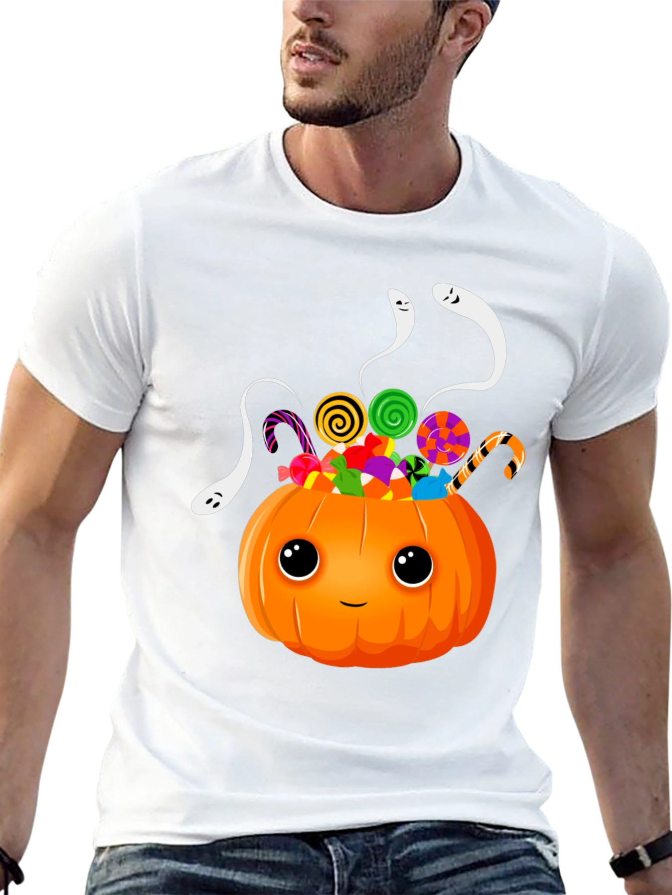 Halloween Pumpkin Candy & Ghosts T-Shirt