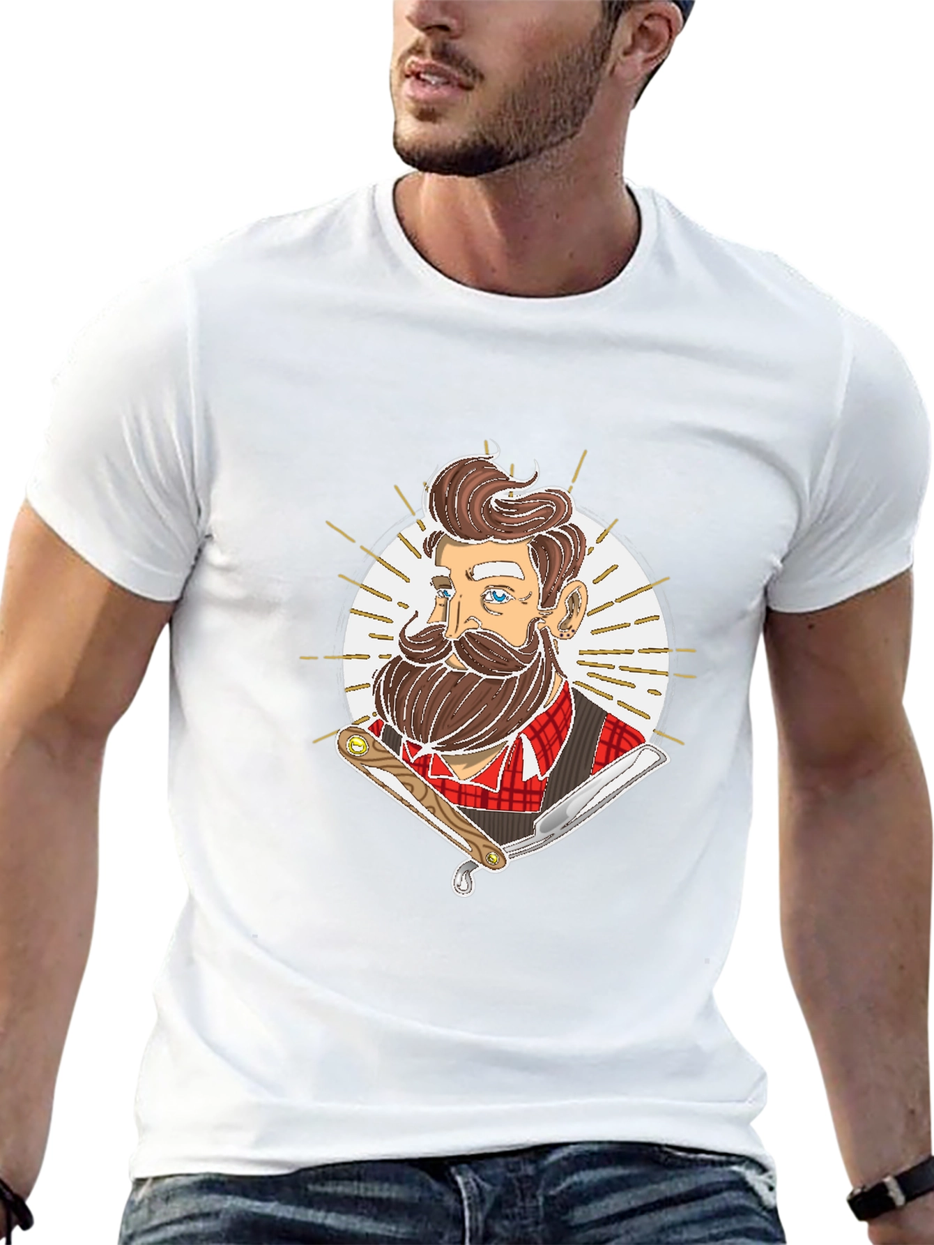 Barber Graphic Tee - Retro Hairdresser Style