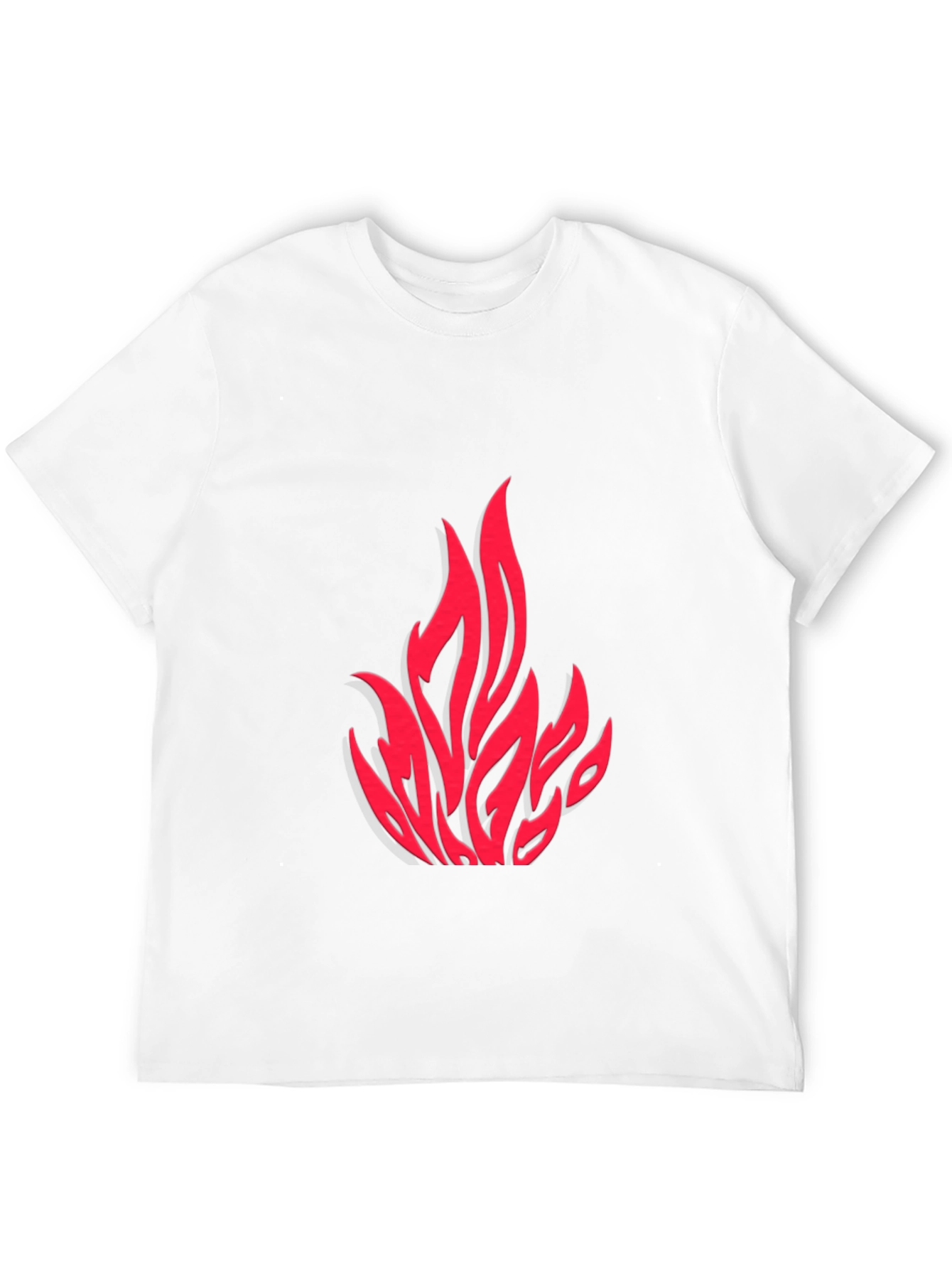 Fiery Red Graphic Print Black T-Shirt