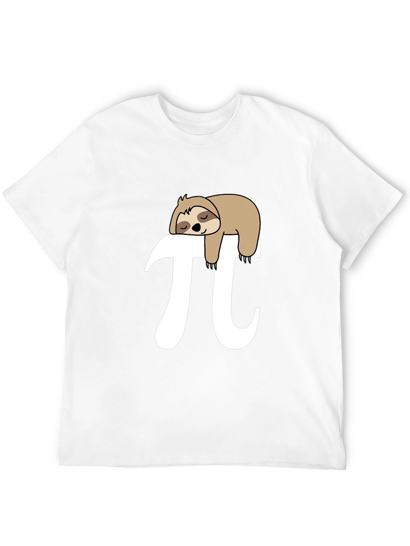 Sloth Nap Pi Funny T-Shirt - Black