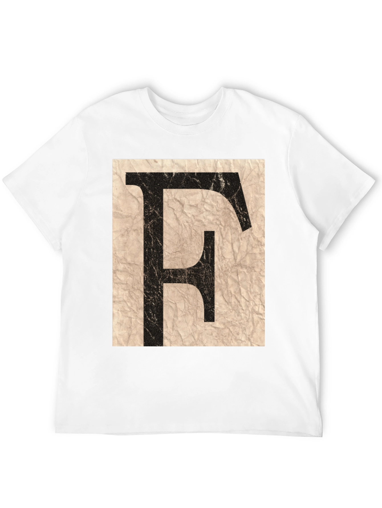 Distressed Letter F Black T-Shirt