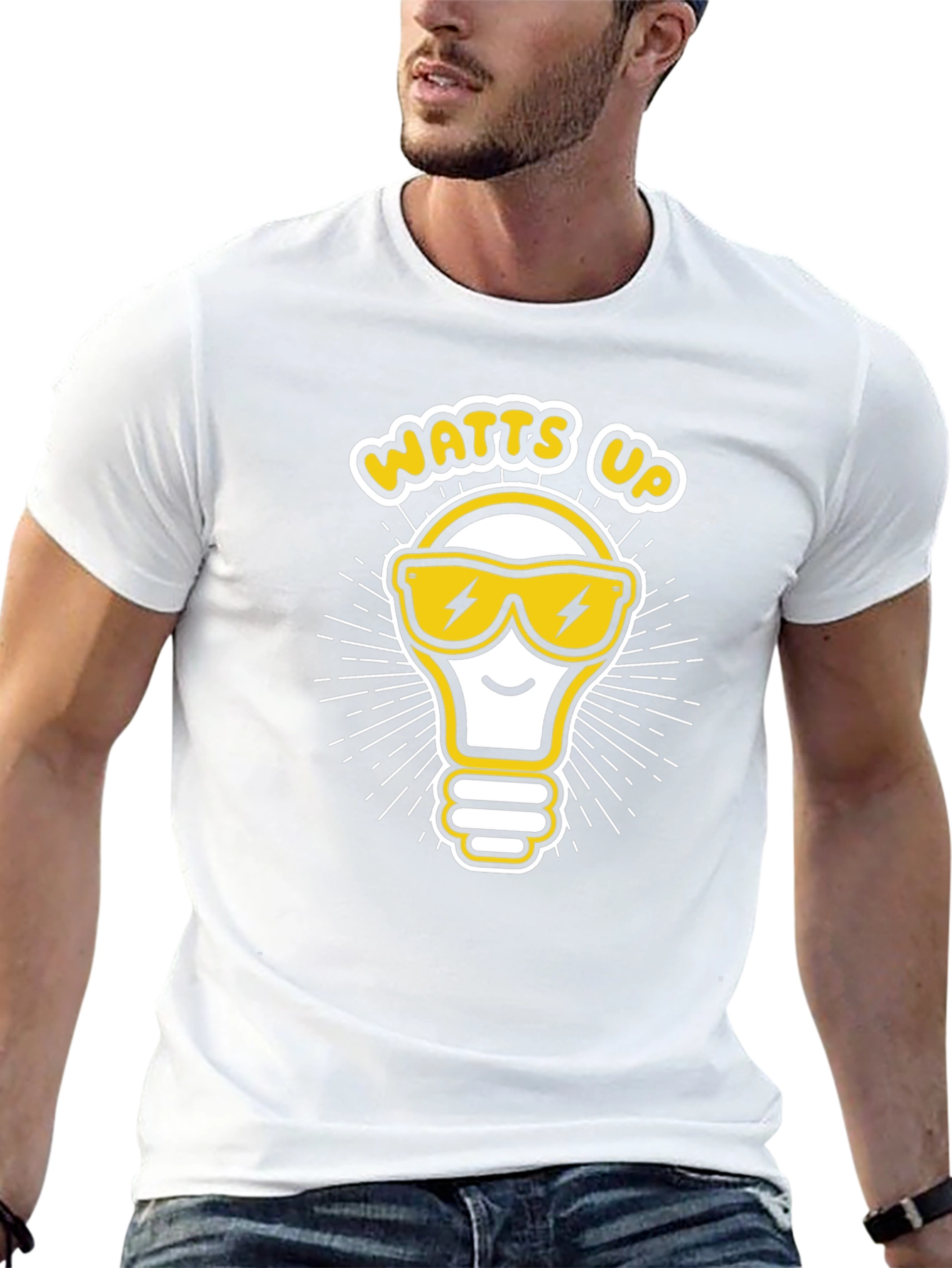 Watts Up Light Bulb Graphic T-Shirt