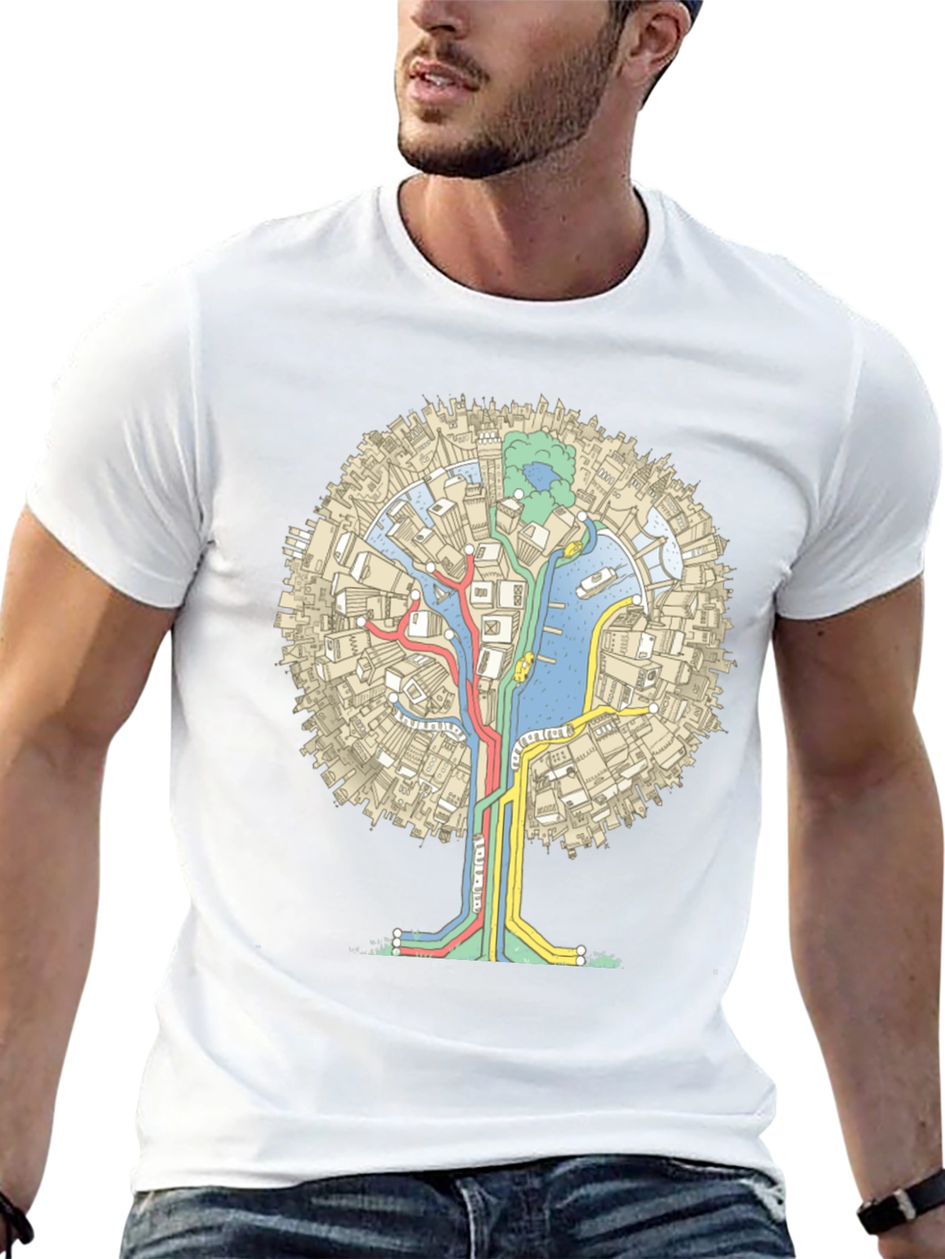 Urban Tree Graphic Tee - Black