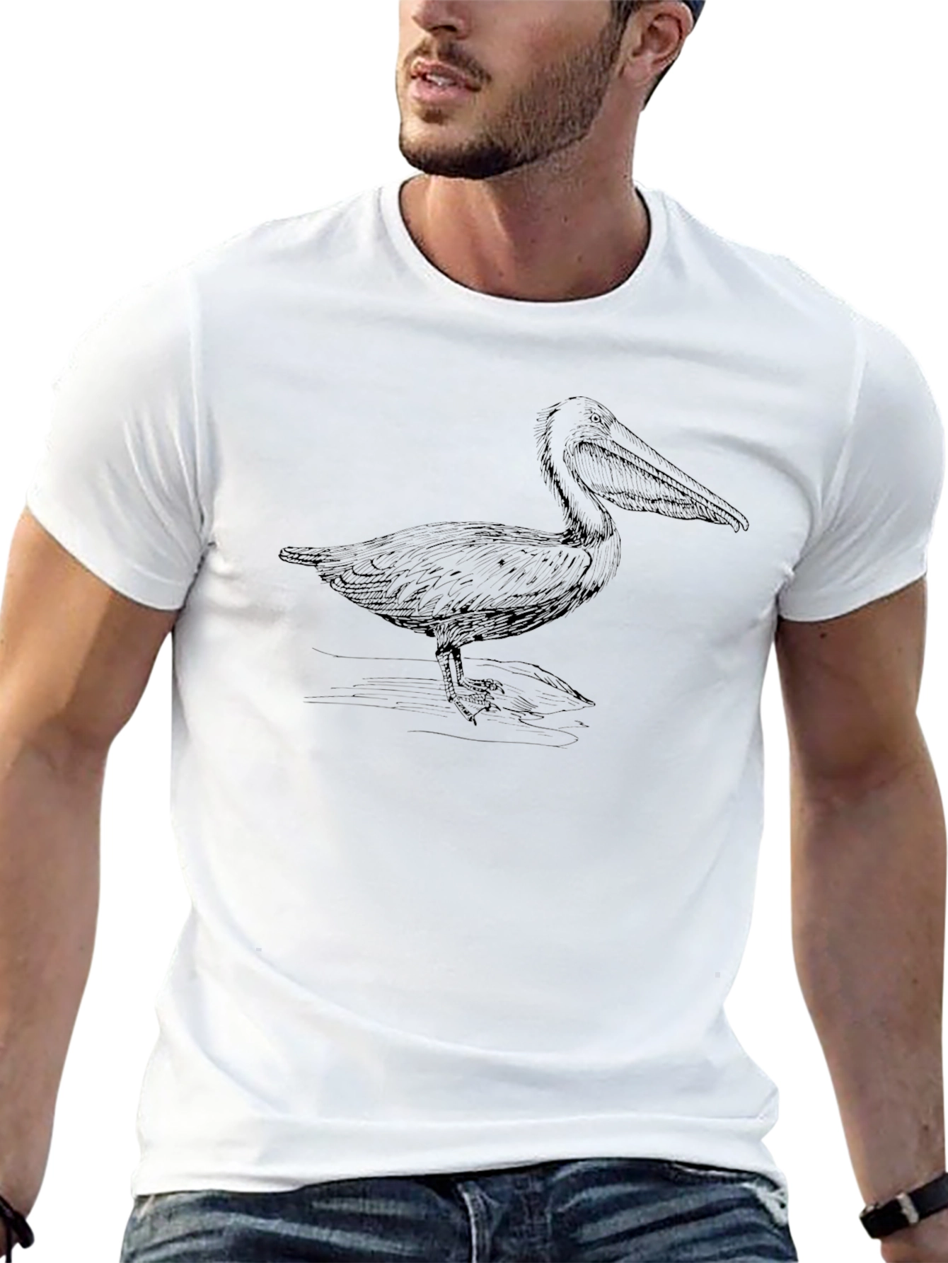 Pelican Graphic Tee - Black Cotton Casual T-Shirt