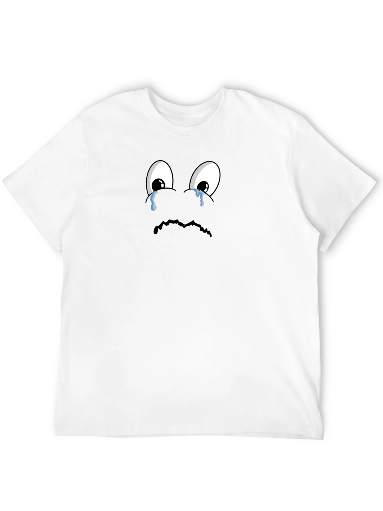 Sad Emoji Black T-Shirt - Express Yourself!
