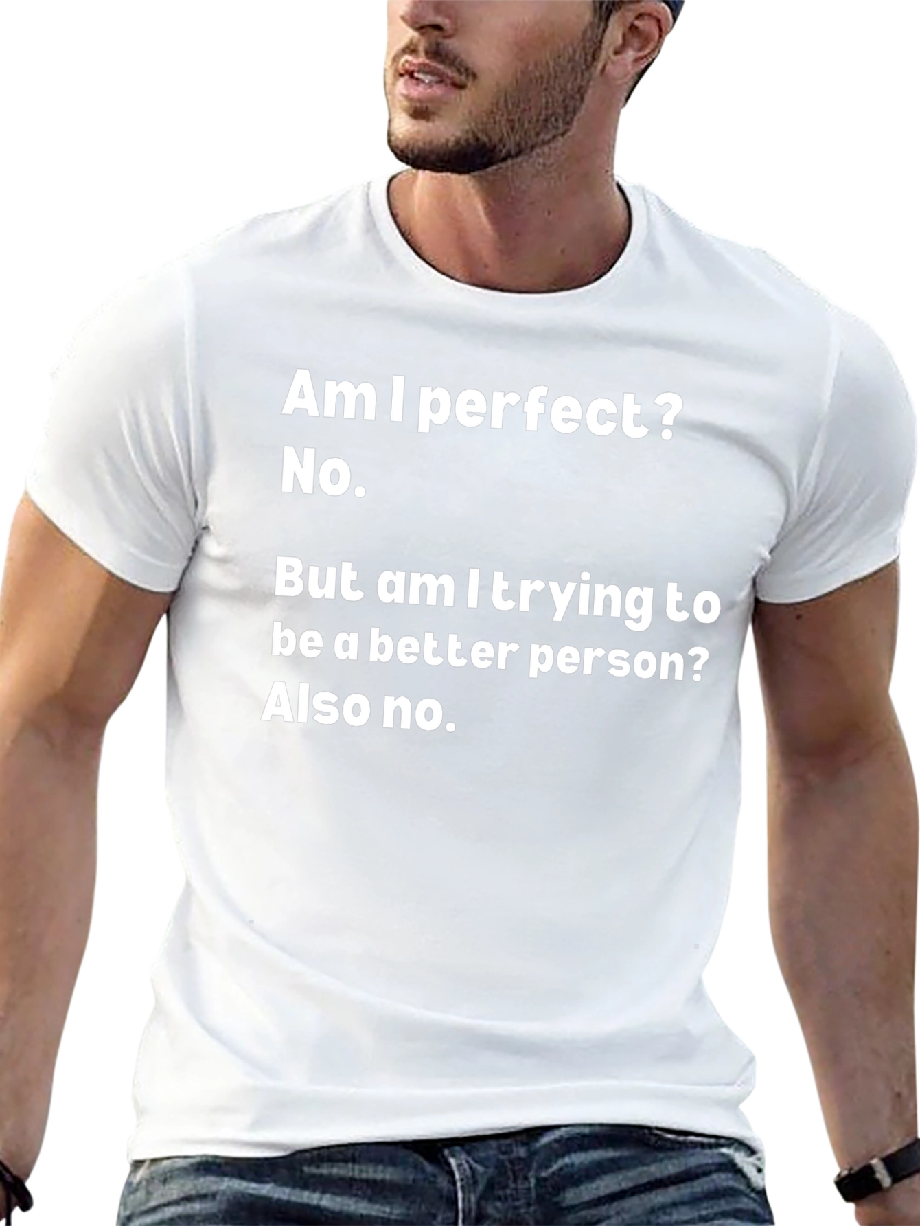 Humorous Graphic Tee: Imperfect & Proud Black T-Shirt