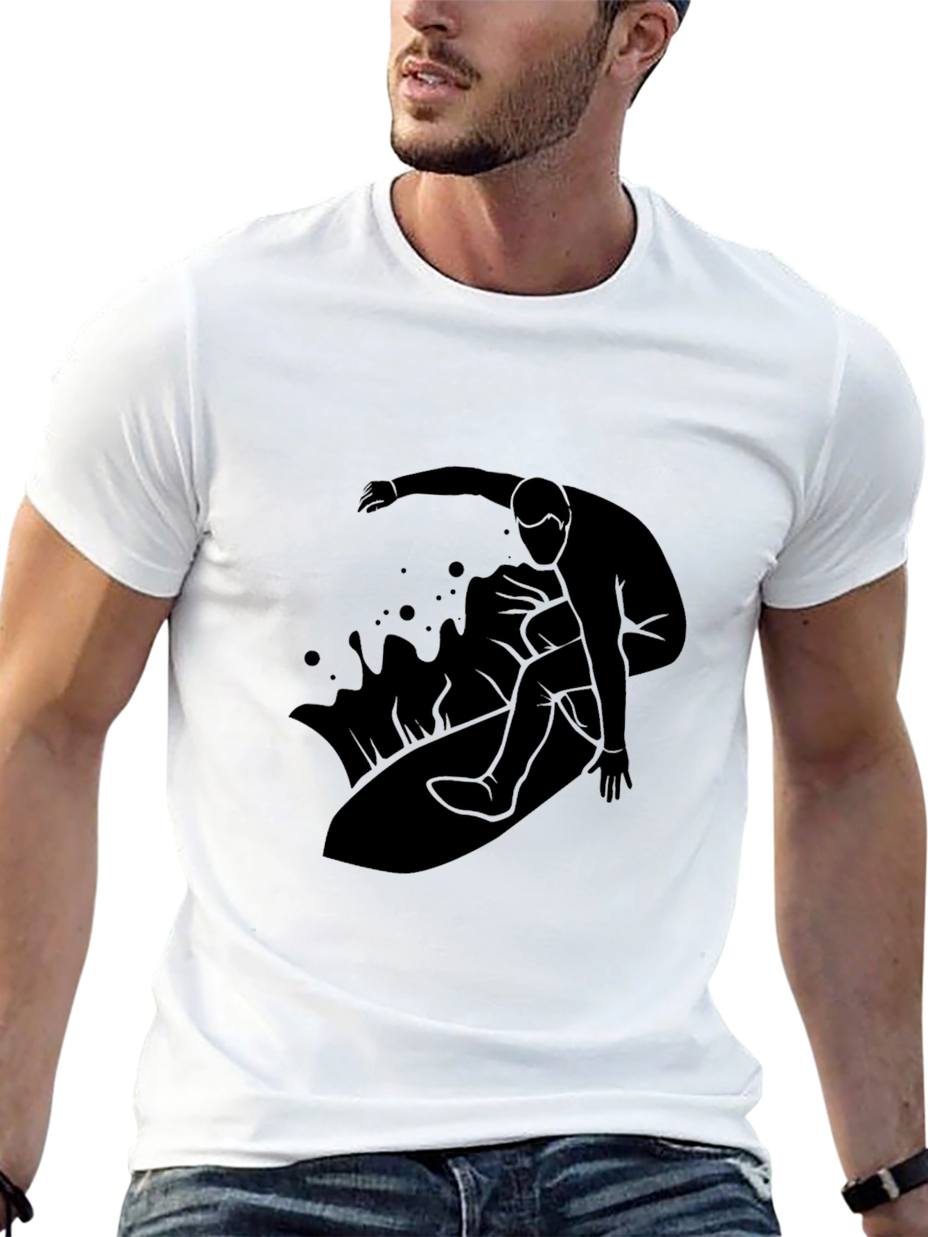 Mens Surfer Graphic Tee - Black
