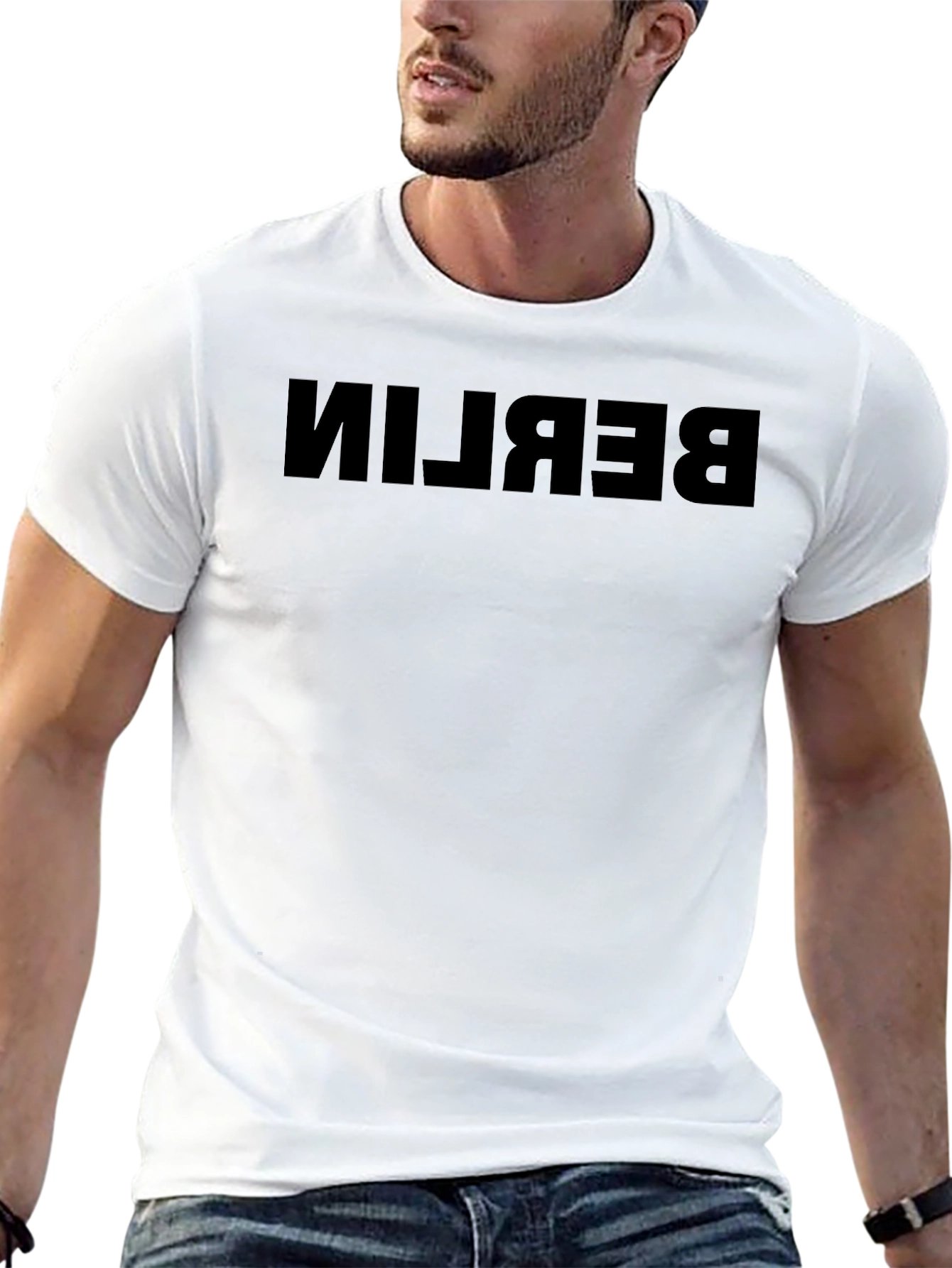 Berlin Reverse Print Black T-Shirt