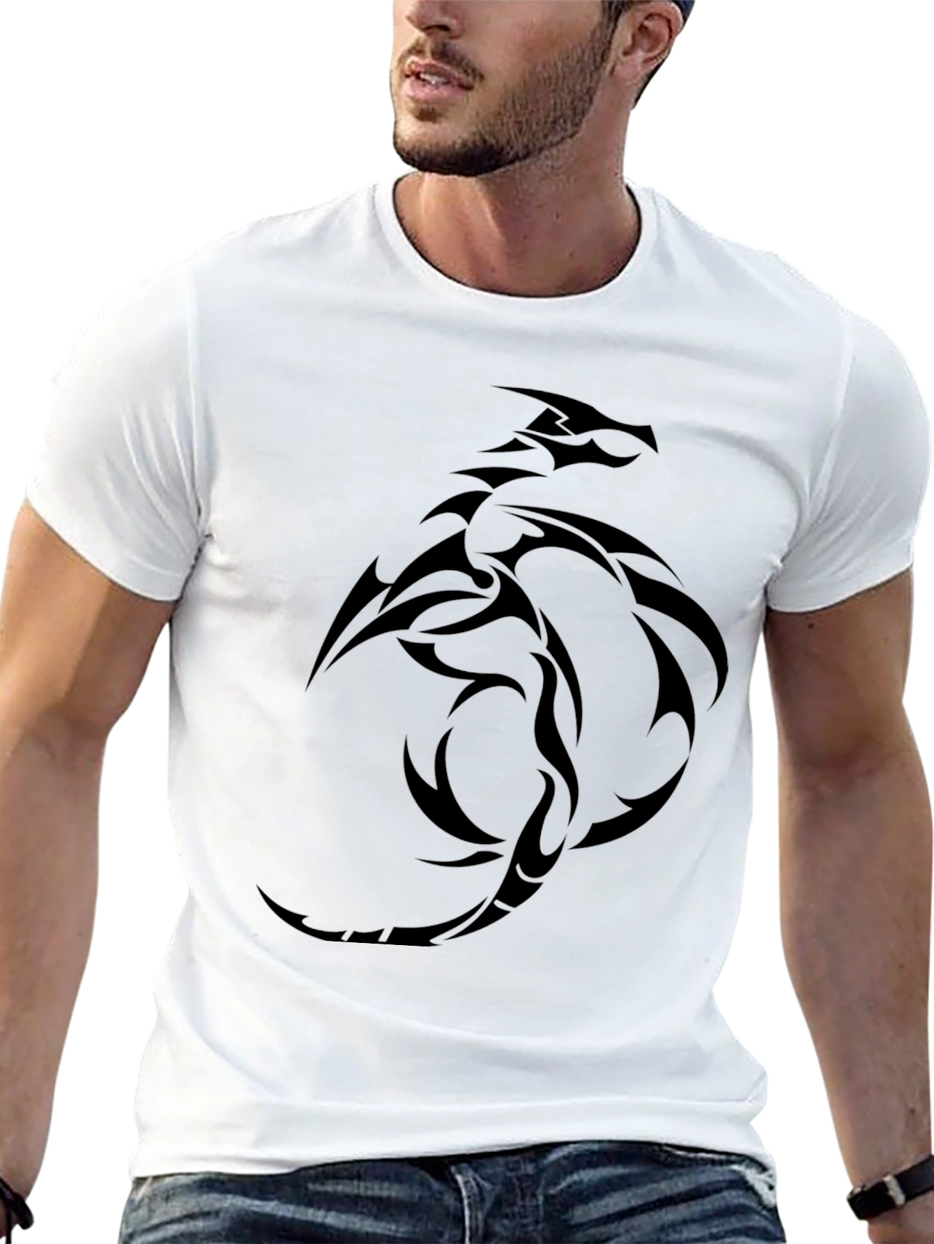 Black Dragon Graphic Tee - Mens Casual T-Shirt
