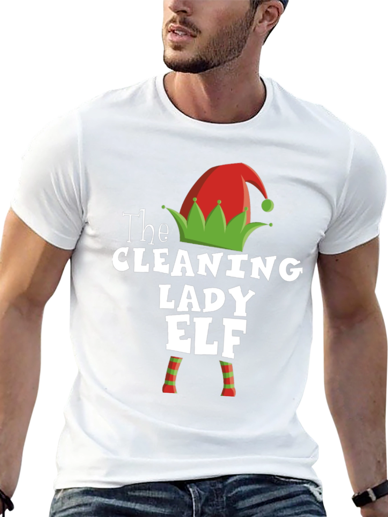 Cleaning Lady Elf Christmas T-Shirt